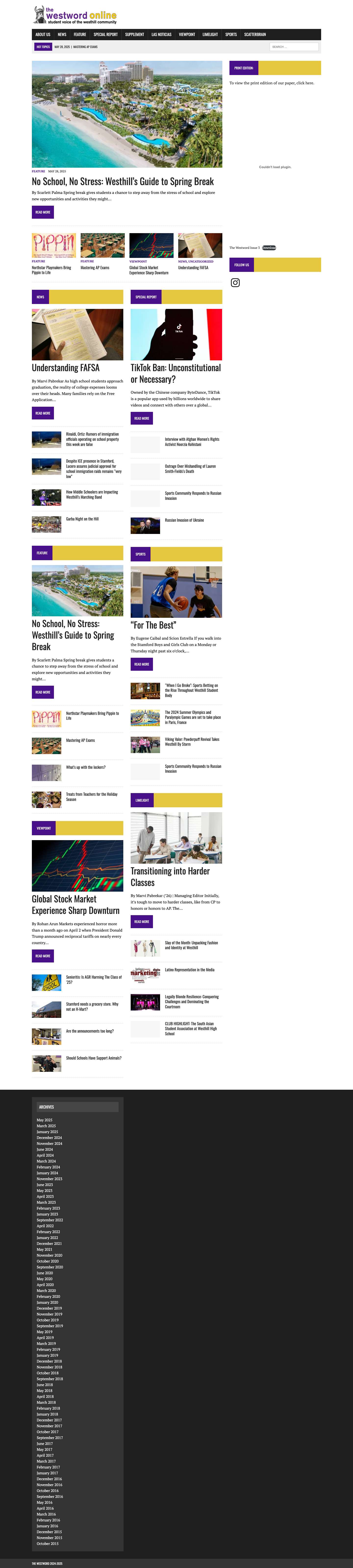 The Westword Online – The Student Voice of the Westhill Community - Full Screenshot