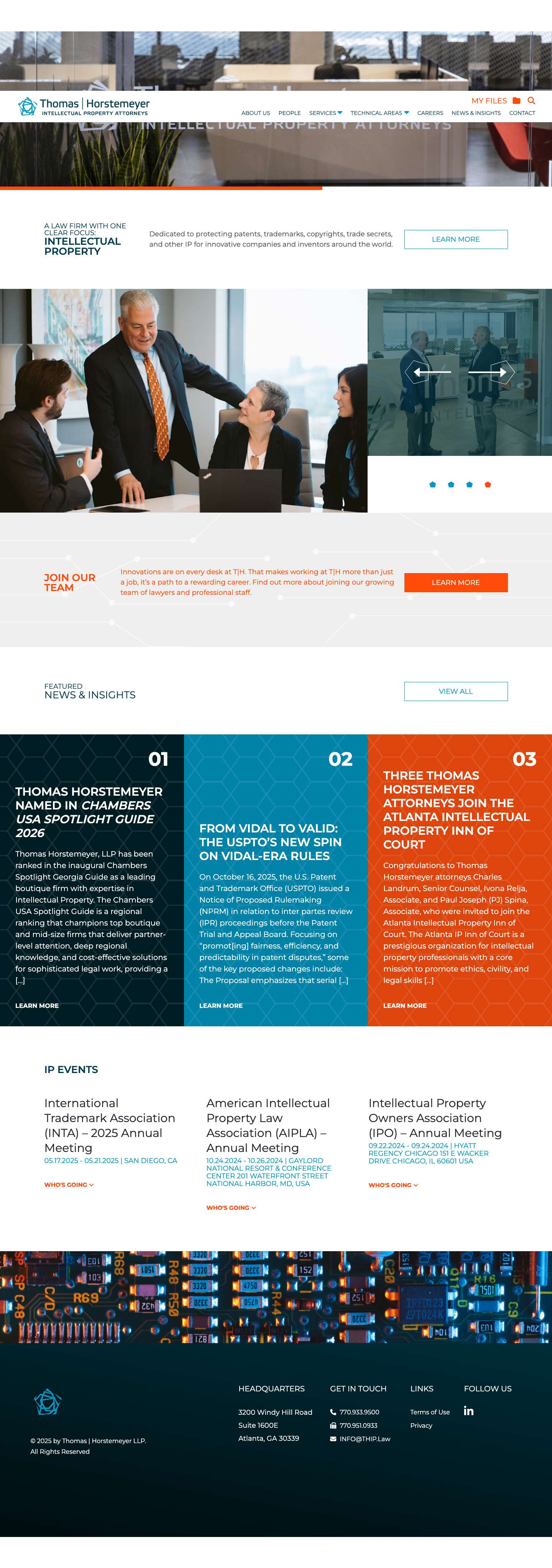 Thomas | Horstemeyer - Intellectual Property Attorneys - Full Screenshot