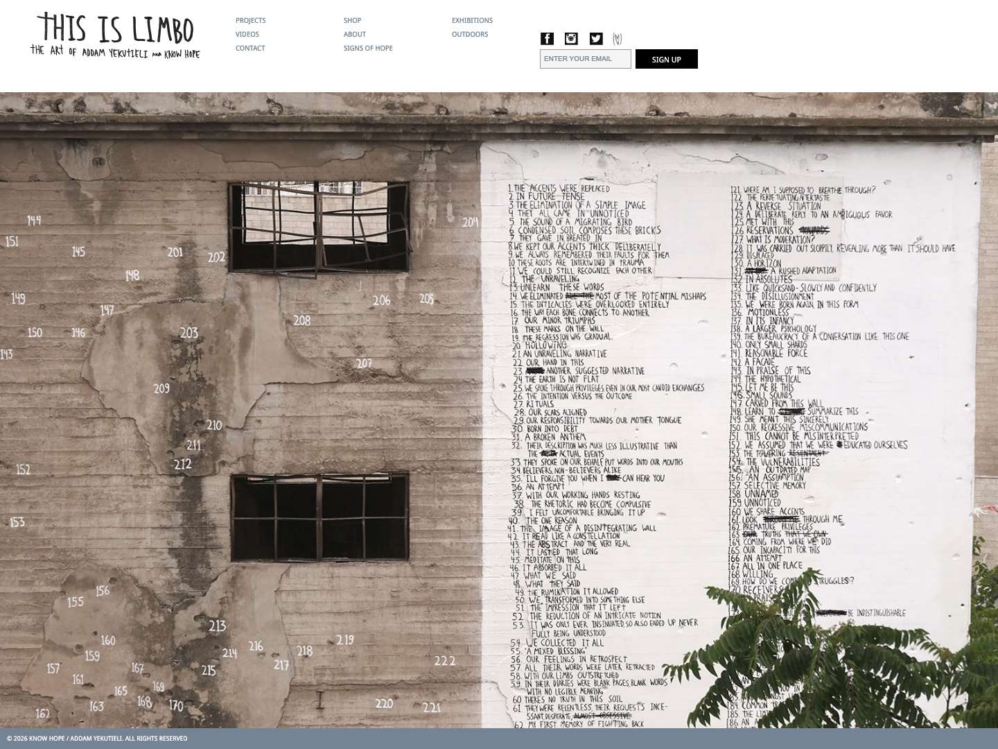 Addam Yekutieli / Know Hope - Website - Full Screenshot