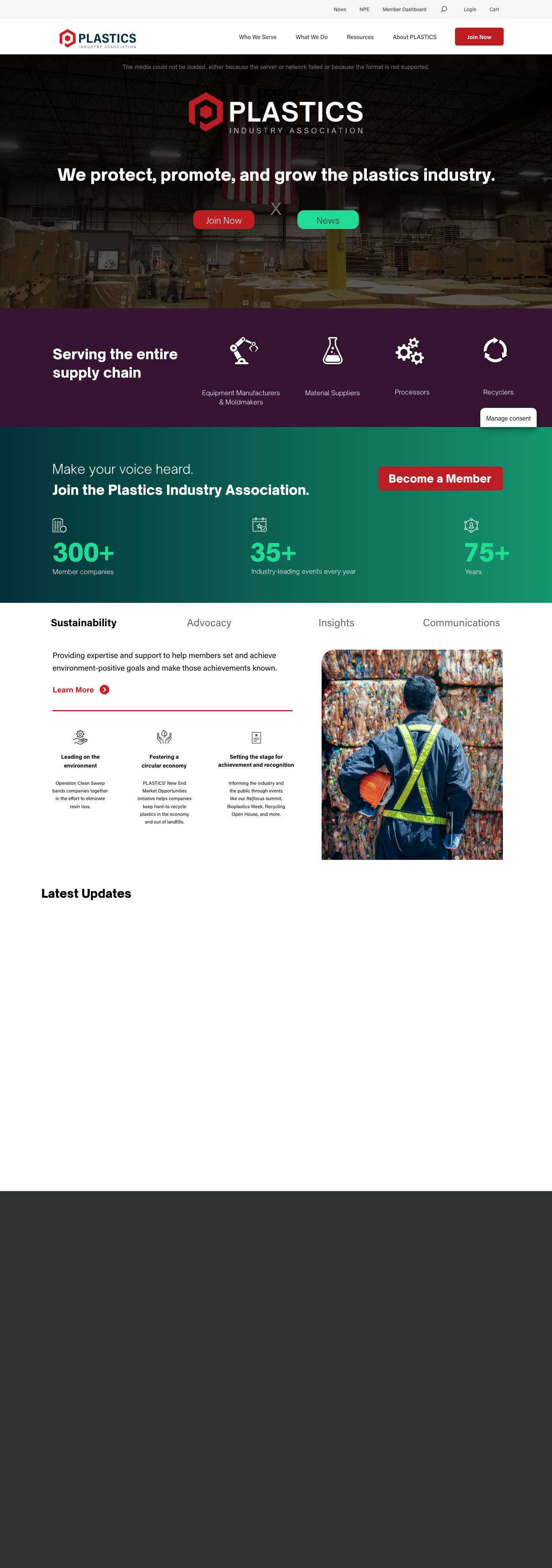 Plastics Industry Association | Better Industry. Better World. - Full Screenshot