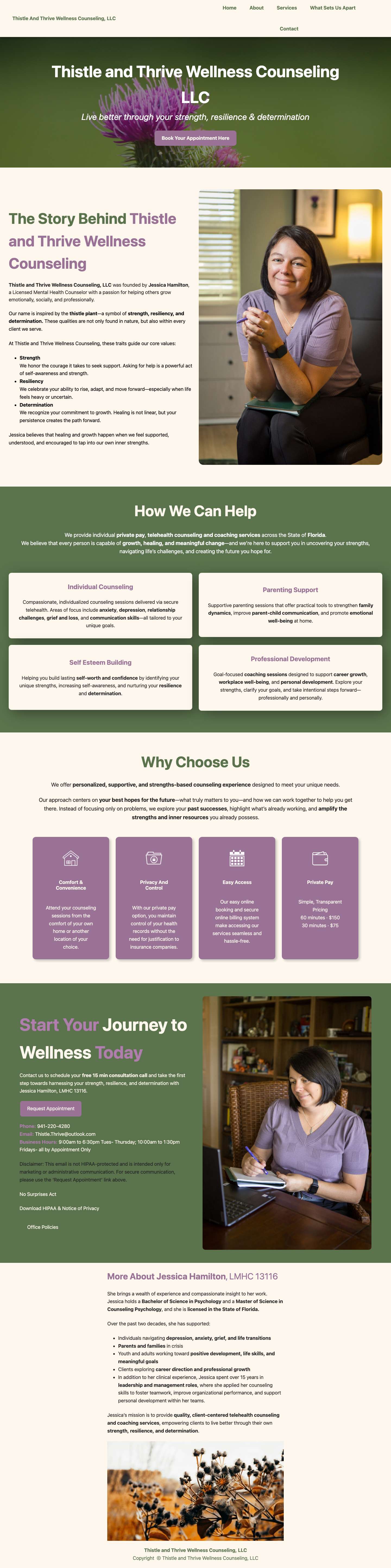 Thistle and Thrive Wellness Counseling, LLC – Live Better Through Your Strength, Resiliency & Determination - Full Screenshot