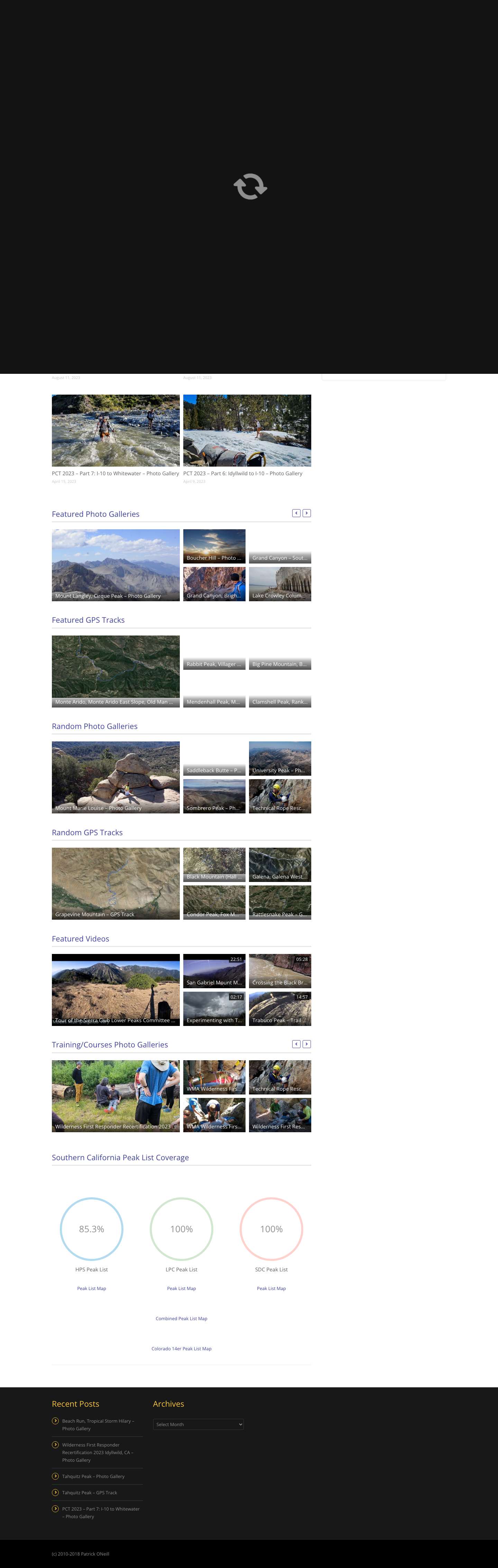 Patrick ONeill's Hiking blog – Up is better. - Full Screenshot