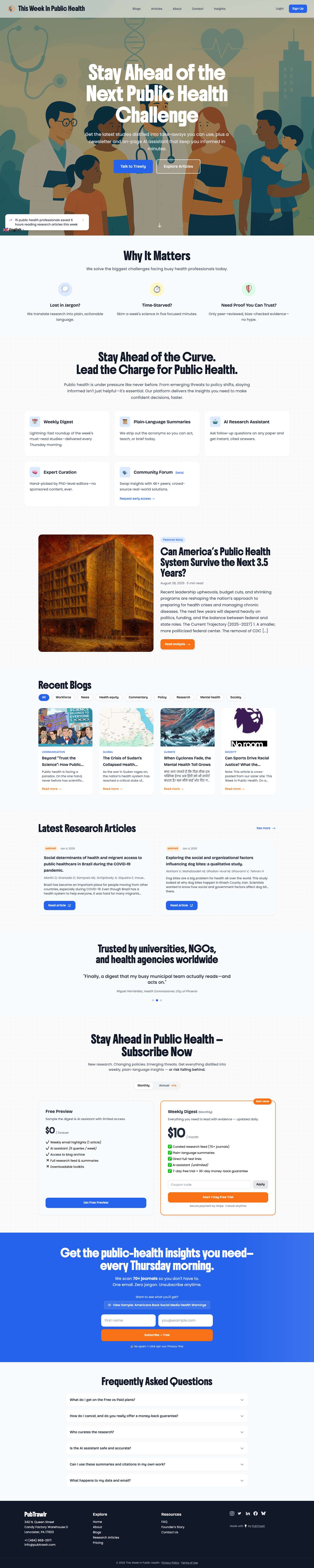 Connecting you to public health research - Full Screenshot