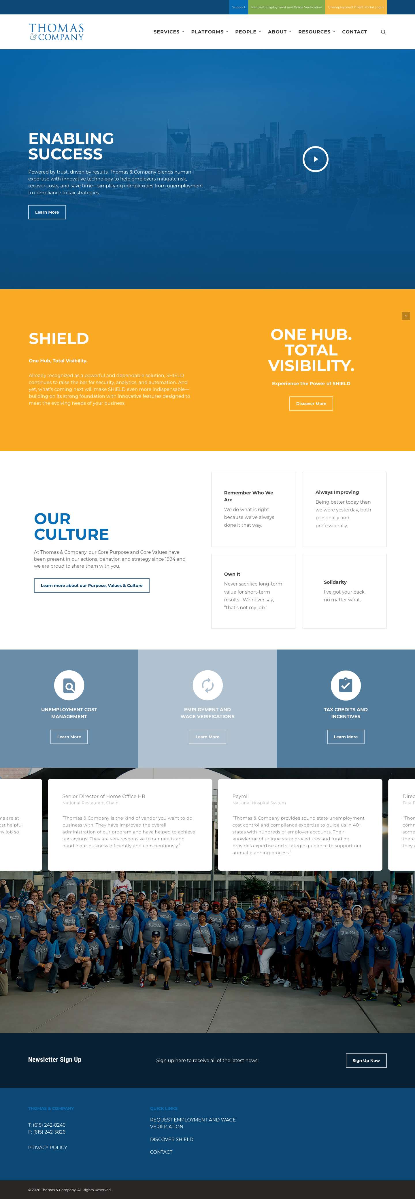 Thomas & Company | Employer Risk, Compliance & Tax Solutions - Full Screenshot