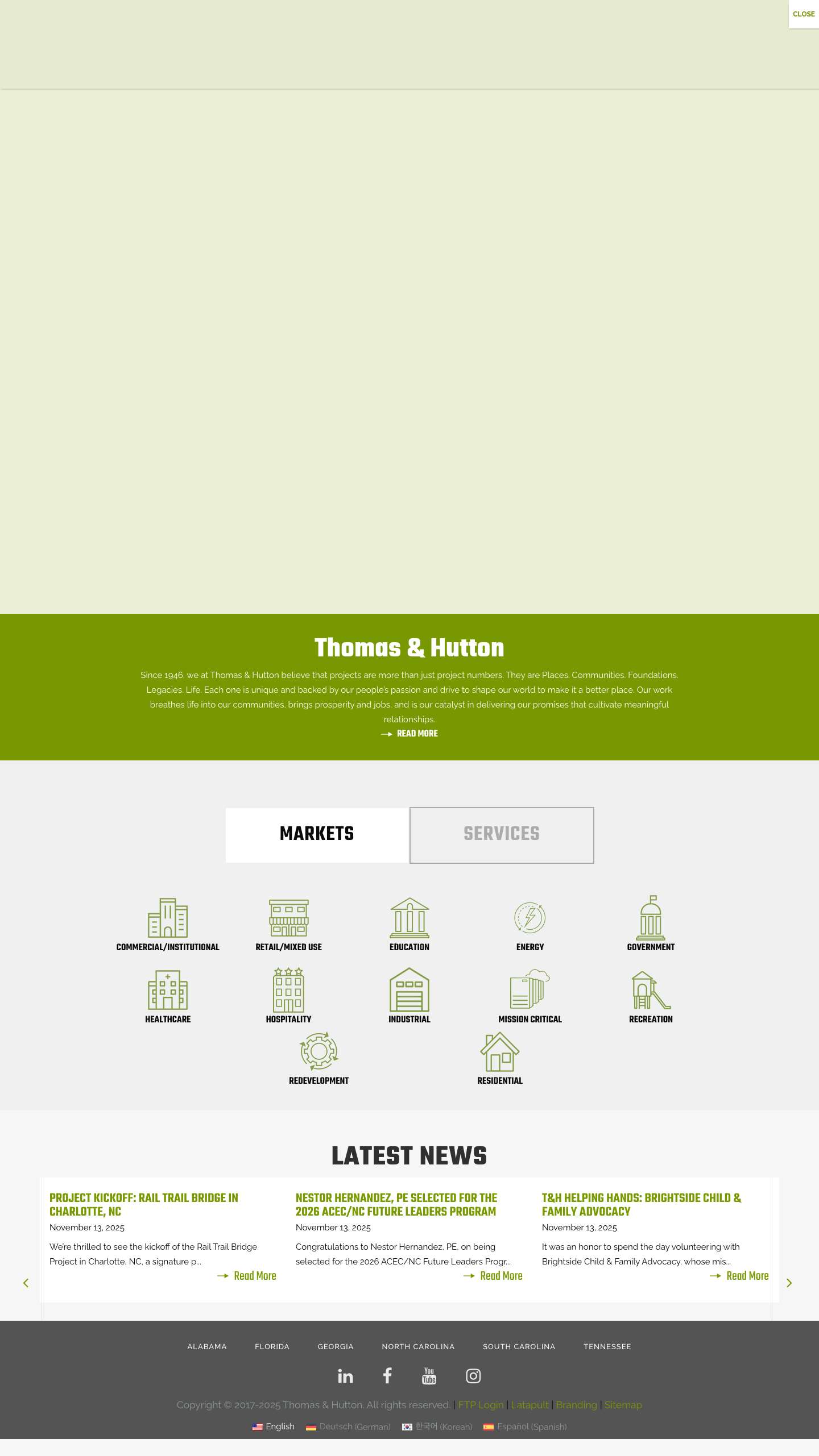 Thomas & Hutton | Engineering Firm | Surveying, Consulting & More - Full Screenshot