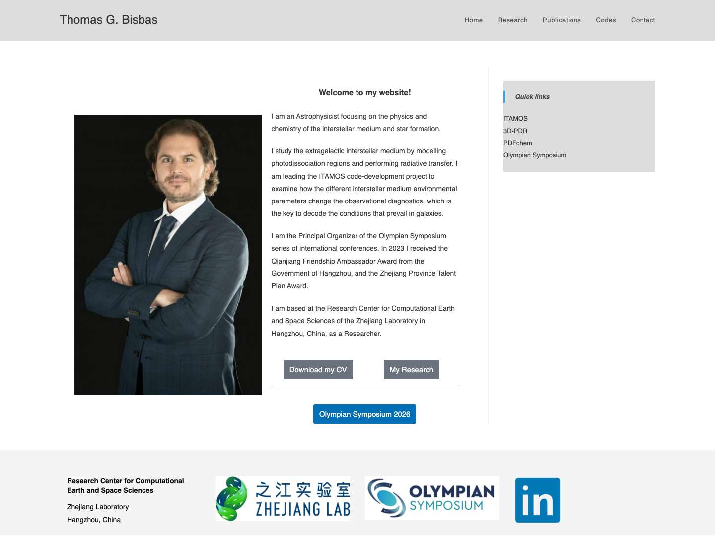 Thomas G. Bisbas – Astrophysicist - Full Screenshot