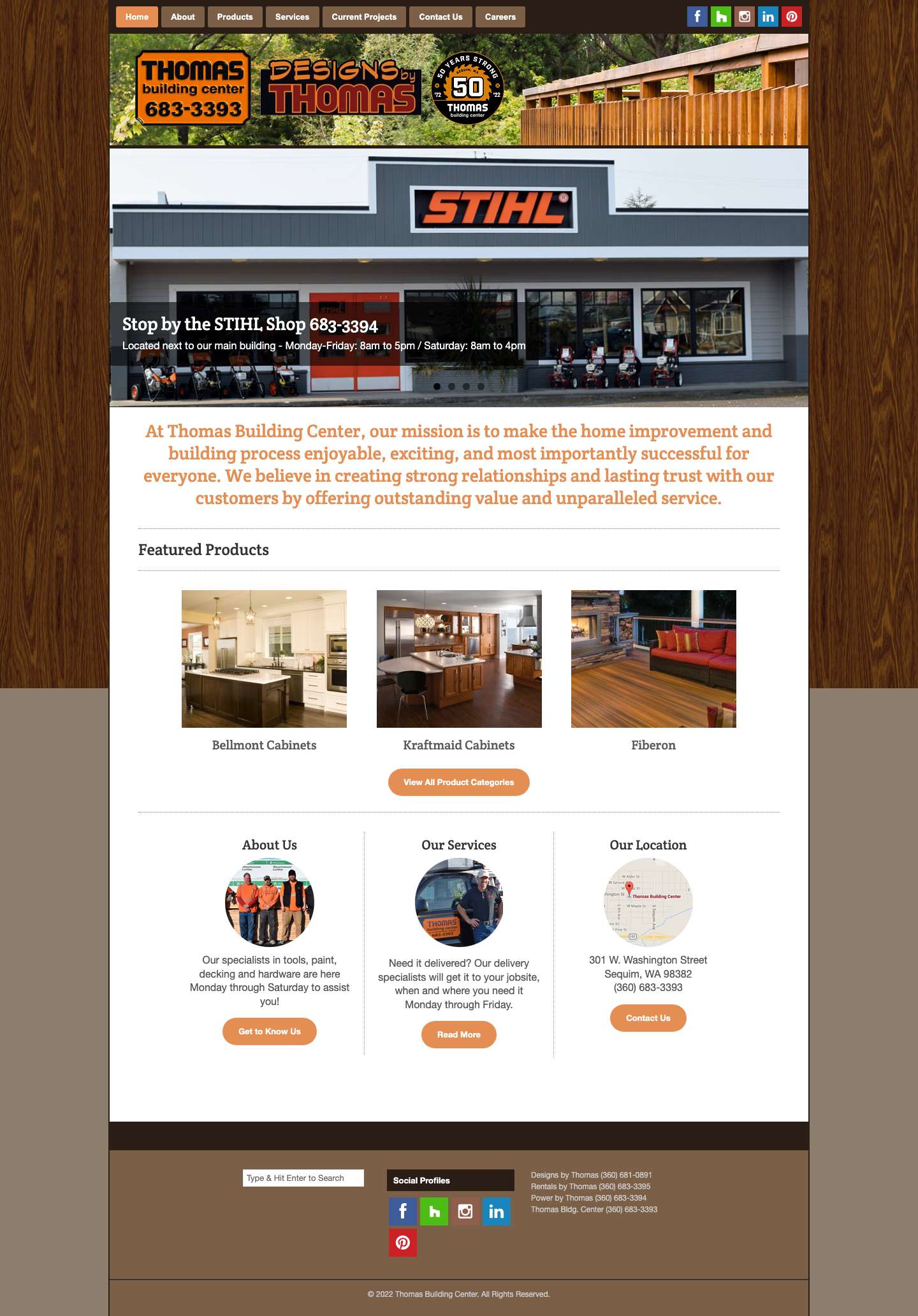 Thomas Building Center - We are a values-driven business who believes in strong relationships, taking care of customers, superior service and lasting trust. - Full Screenshot