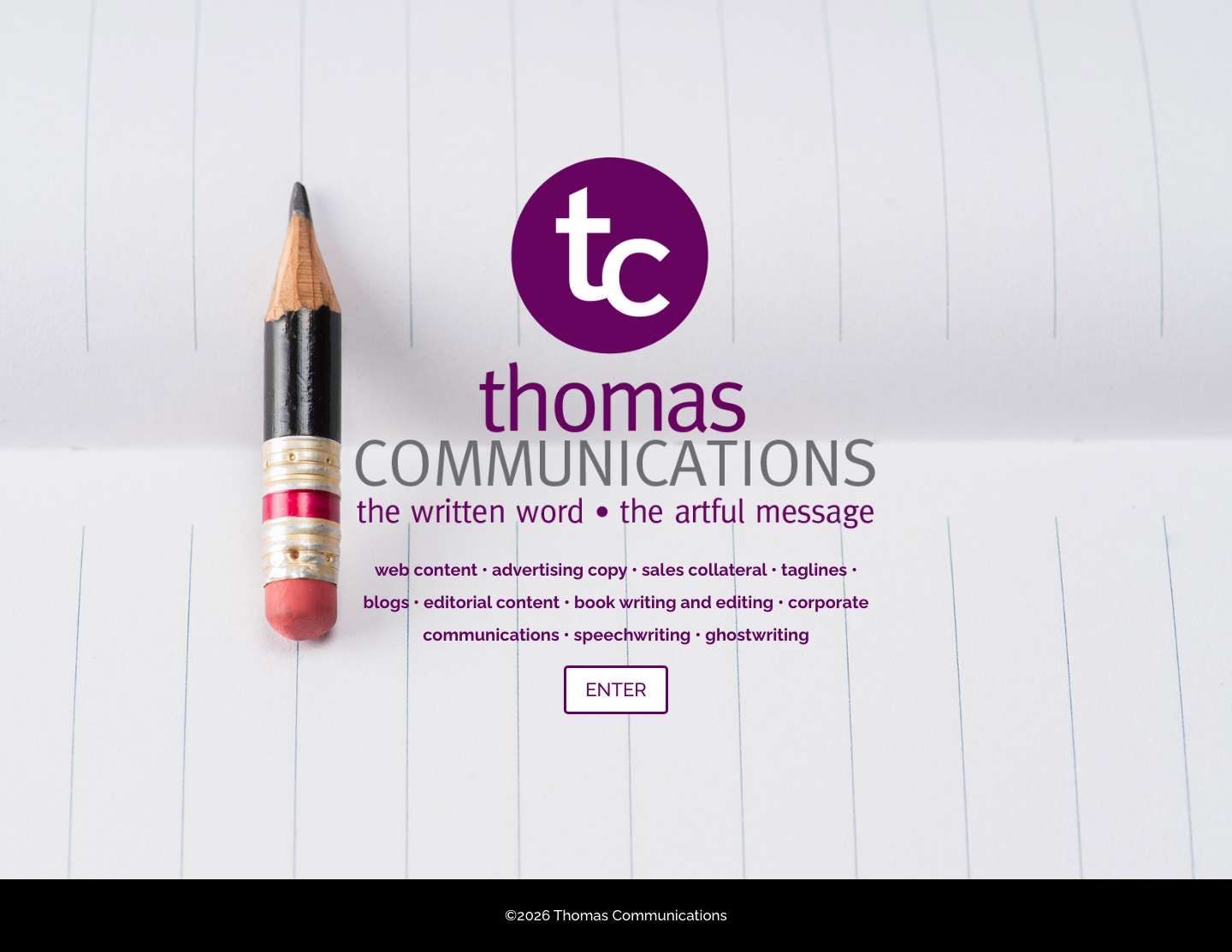 Thomas Communications | The Written Word - The Artful Message - Full Screenshot