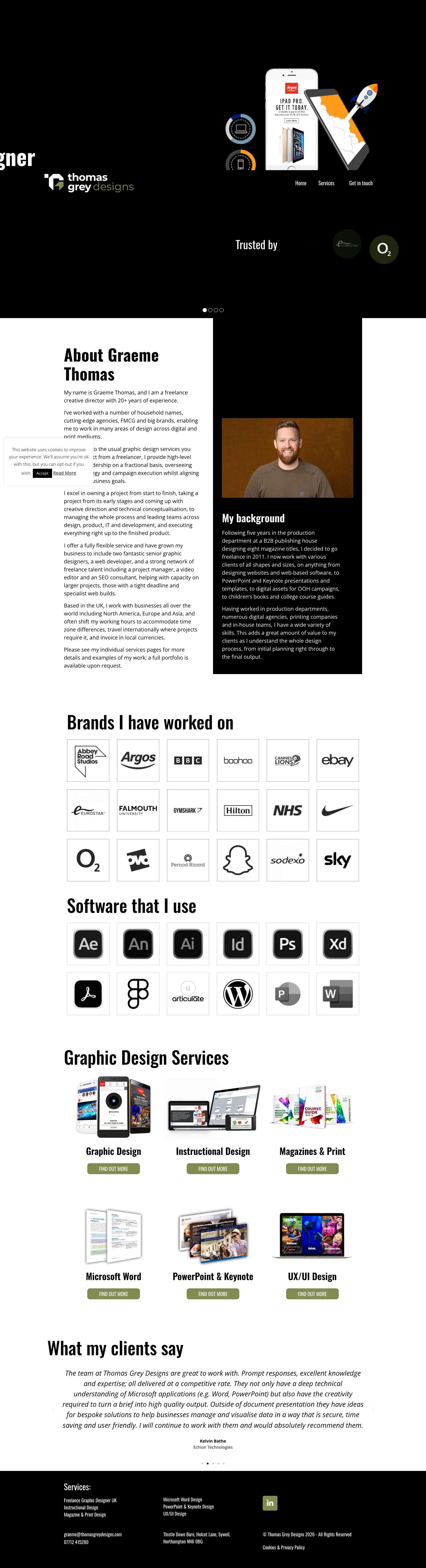 Thomas Grey Designs | Freelance Creative Director - Full Screenshot