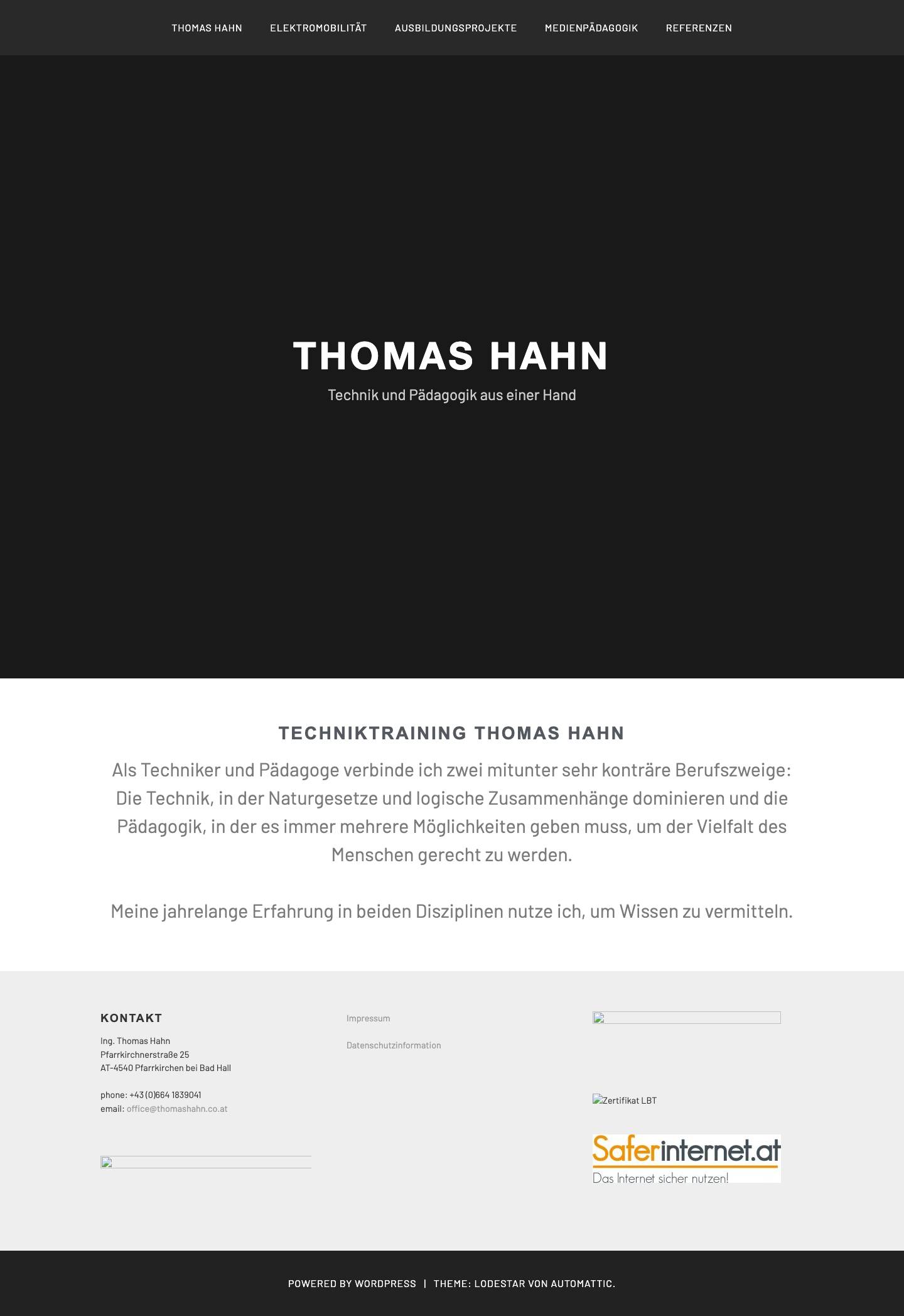 Thomas Hahn – Technik und Pädagogik aus einer Hand - Full Screenshot