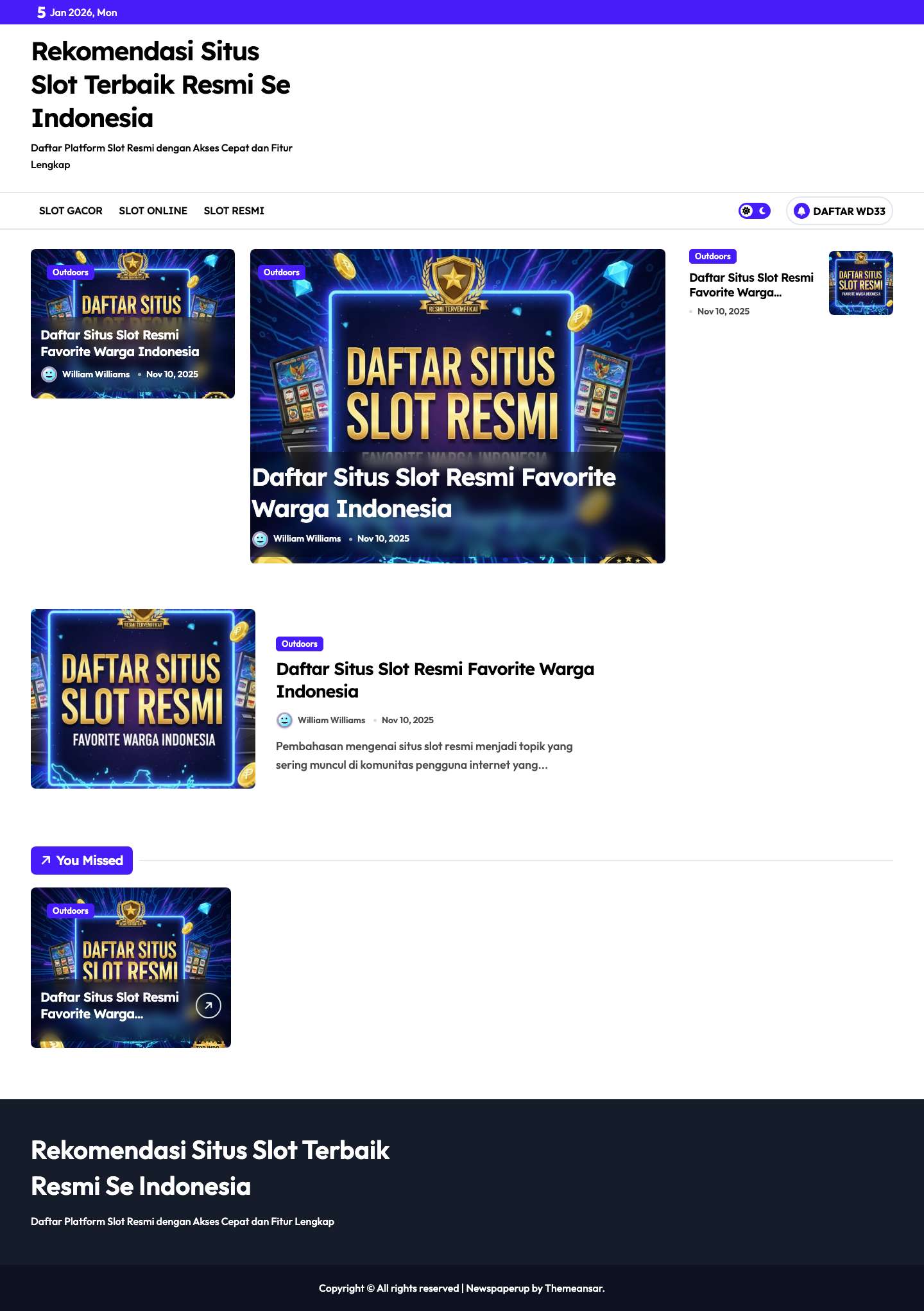 Rekomendasi Situs Slot Terbaik Resmi Se Indonesia - Daftar Platform Slot Resmi dengan Akses Cepat dan Fitur Lengkap - Full Screenshot