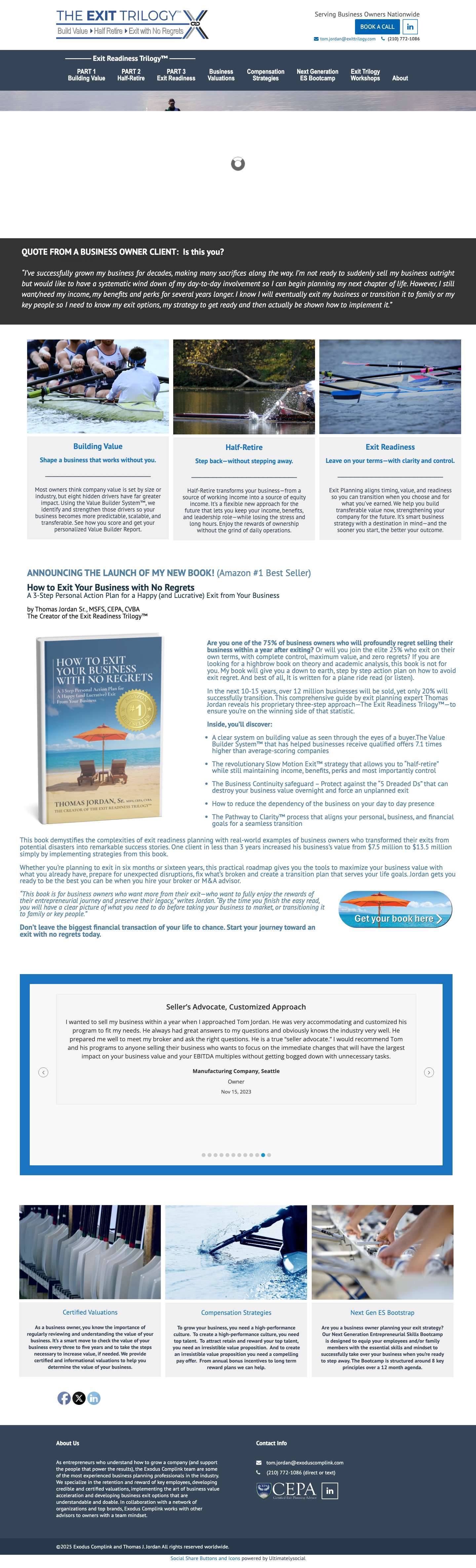 Exodus Complink | Thomas J Jordan – Helping business leaders build transferable value. - Full Screenshot