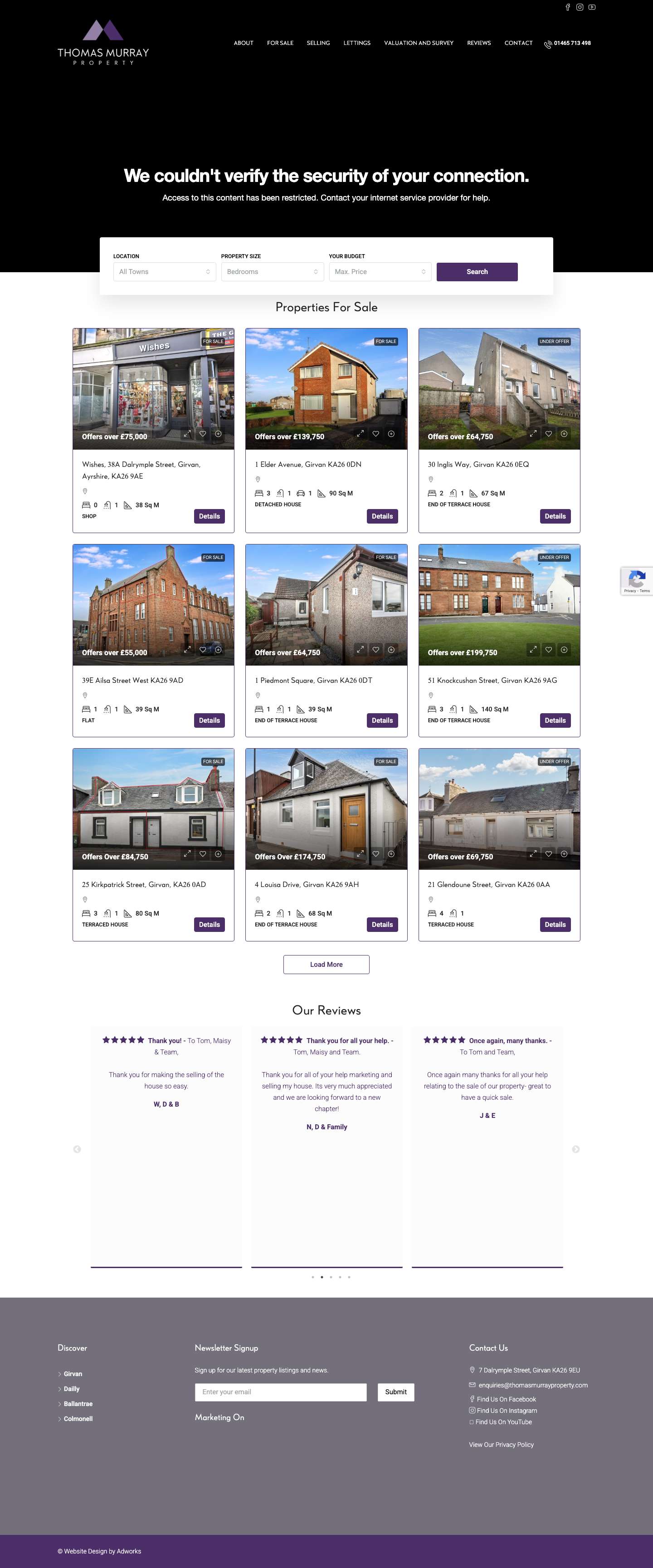 Thomas Murray Property | Estate Agents Ayrshire, Girvan - Full Screenshot