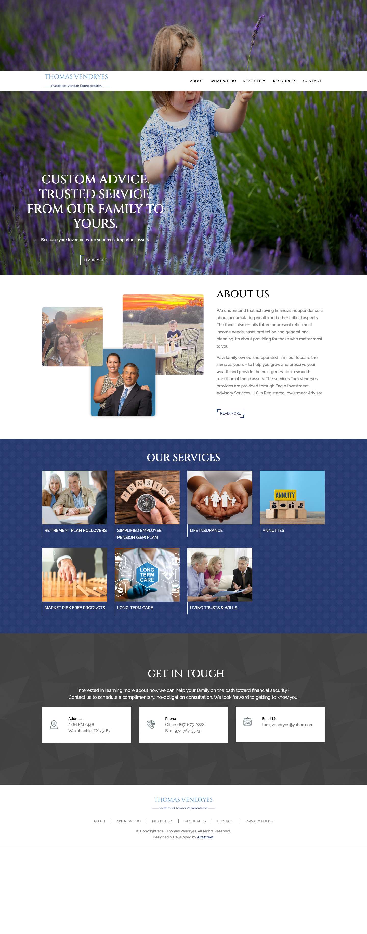 Thomas Vendryes | Financial Advisor in Waxahachie, TX - Full Screenshot