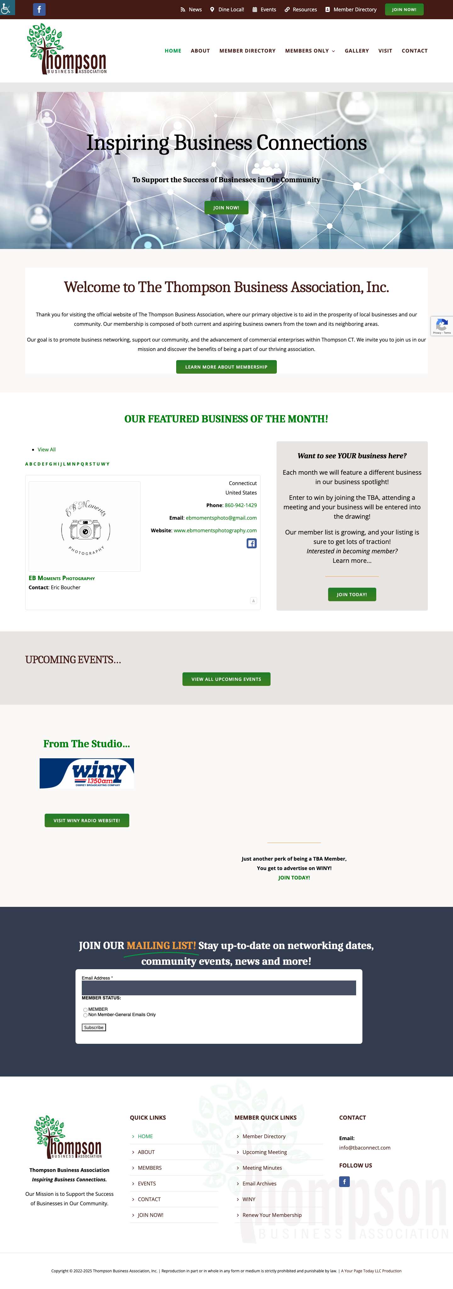 Thompson Business Association - Full Screenshot