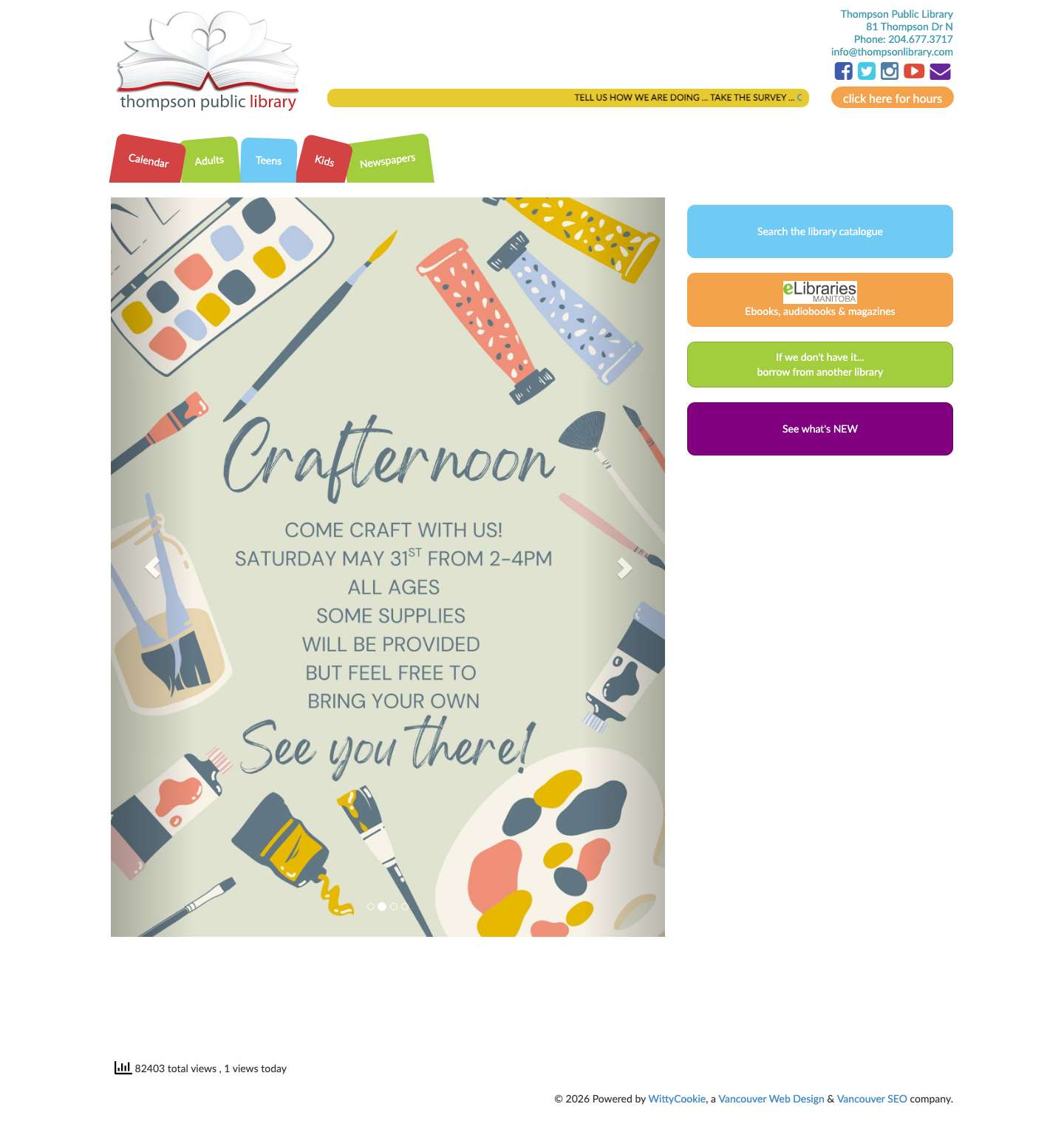 Thompson Public Library - Full Screenshot