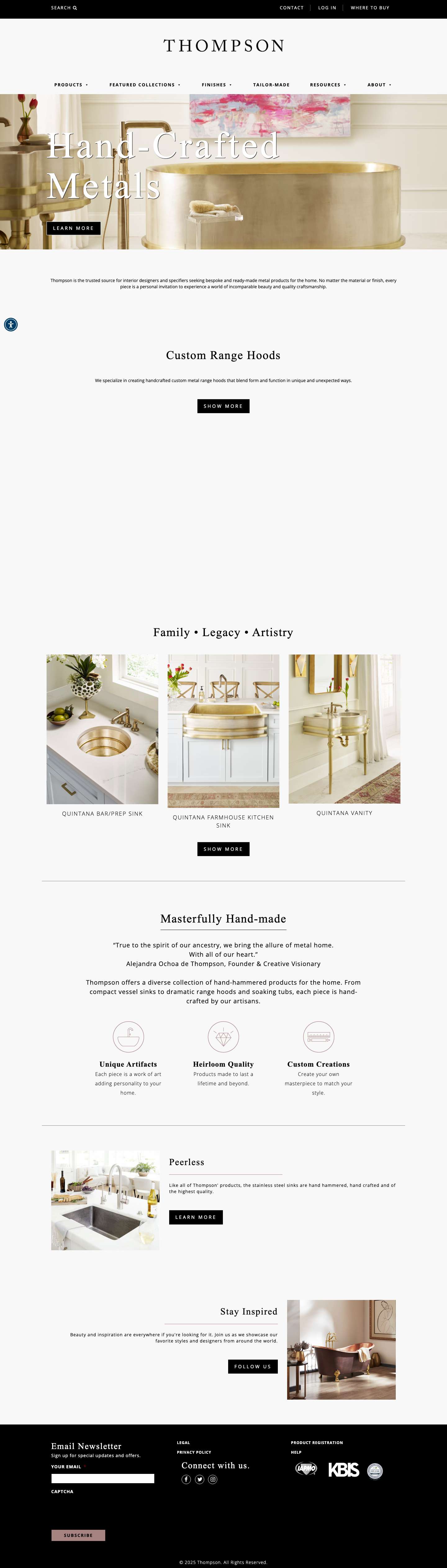 Thompson – Inspired Crafsmanship for Kitchen and Bath - Full Screenshot