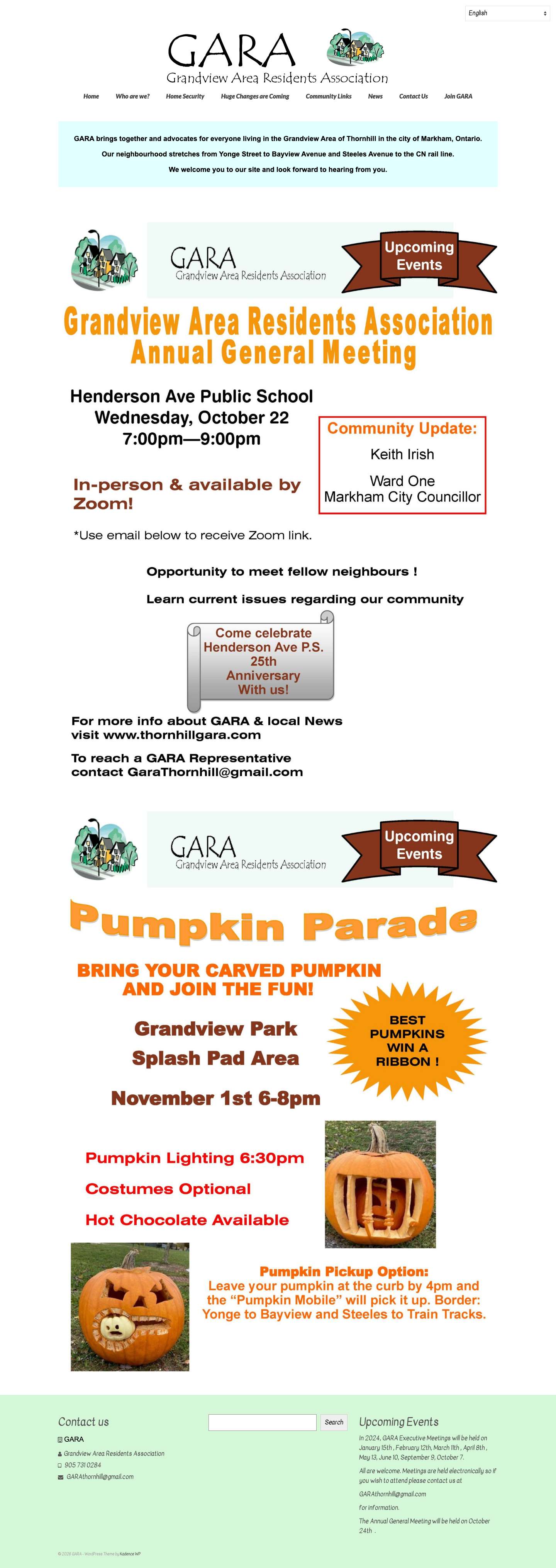 GARA – Grandview Area Residents Association - Full Screenshot