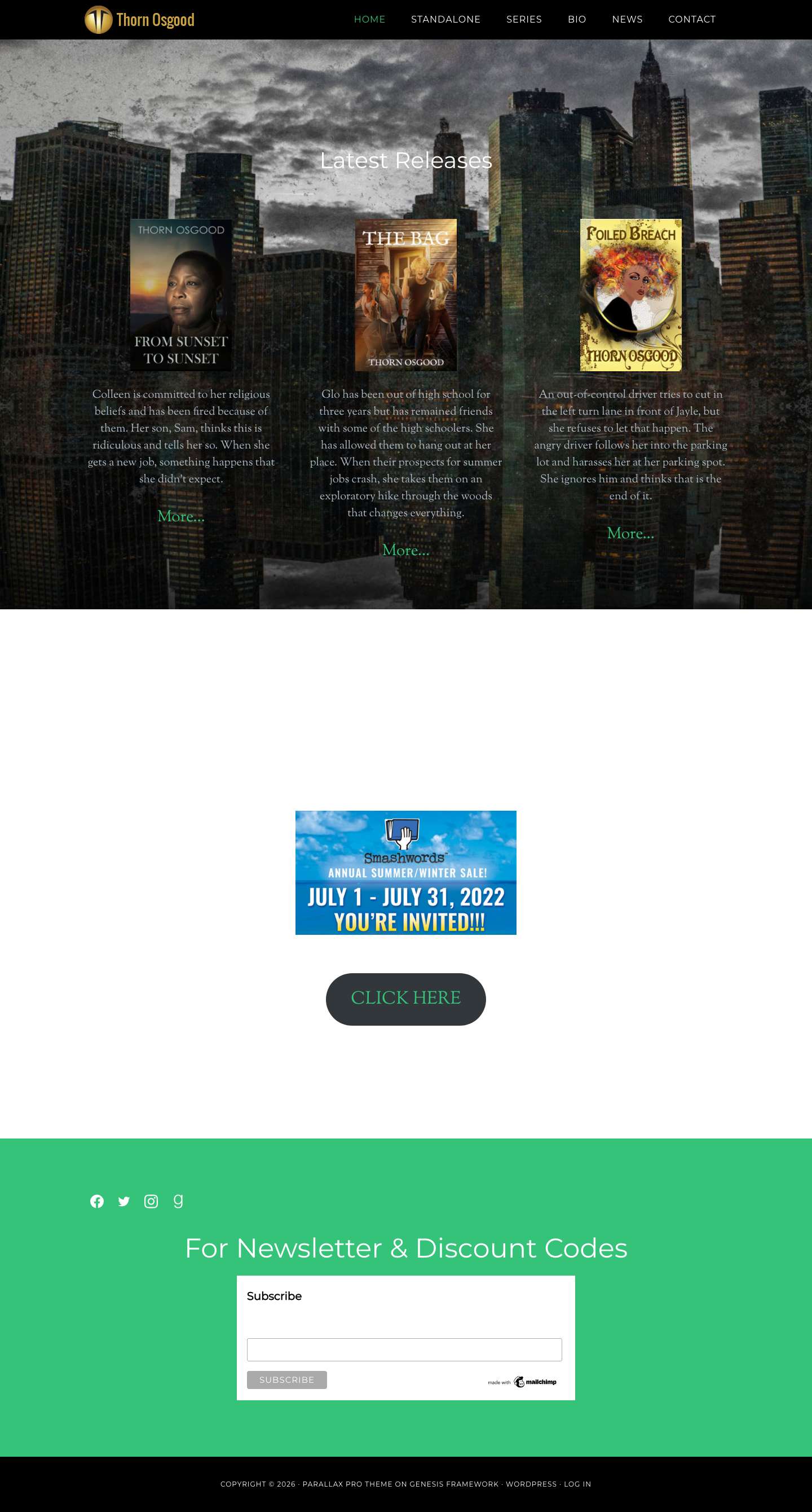 Thorn Osgood – Author of the SAG Series - Full Screenshot