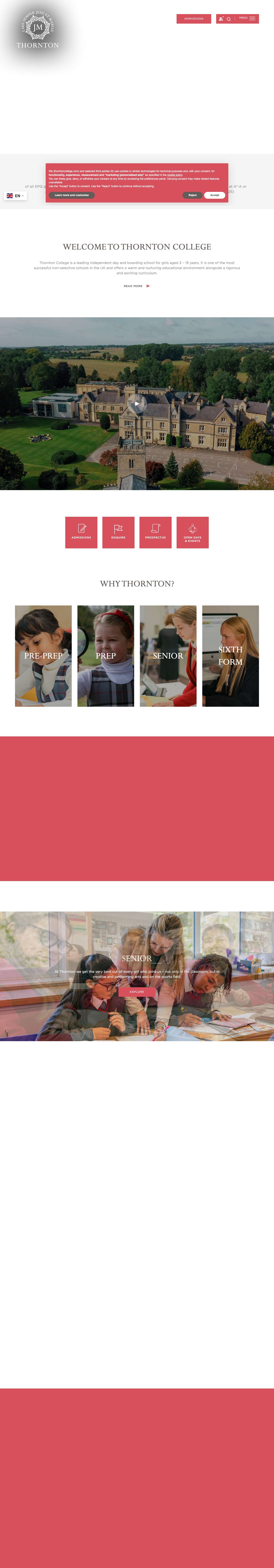 Welcome to Thornton College | Day & Boarding School Buckinghamshire - Full Screenshot