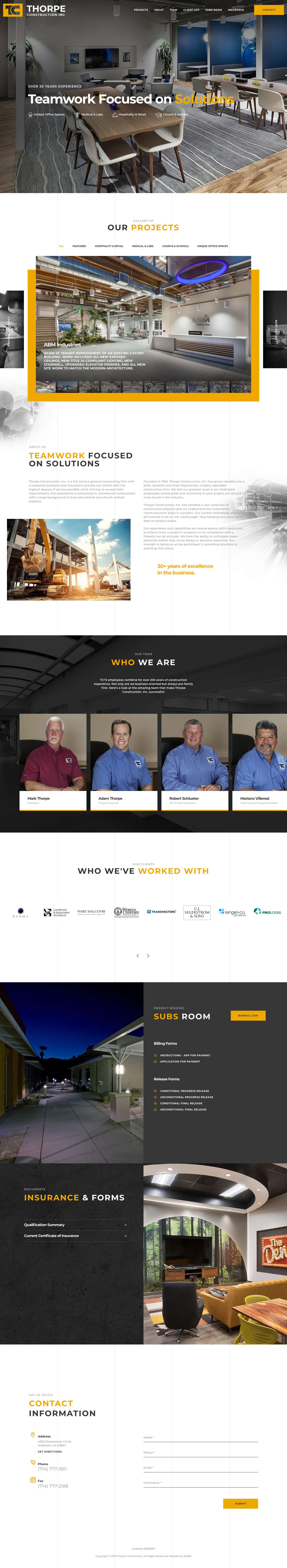 Thorpe – Construction inc - Full Screenshot