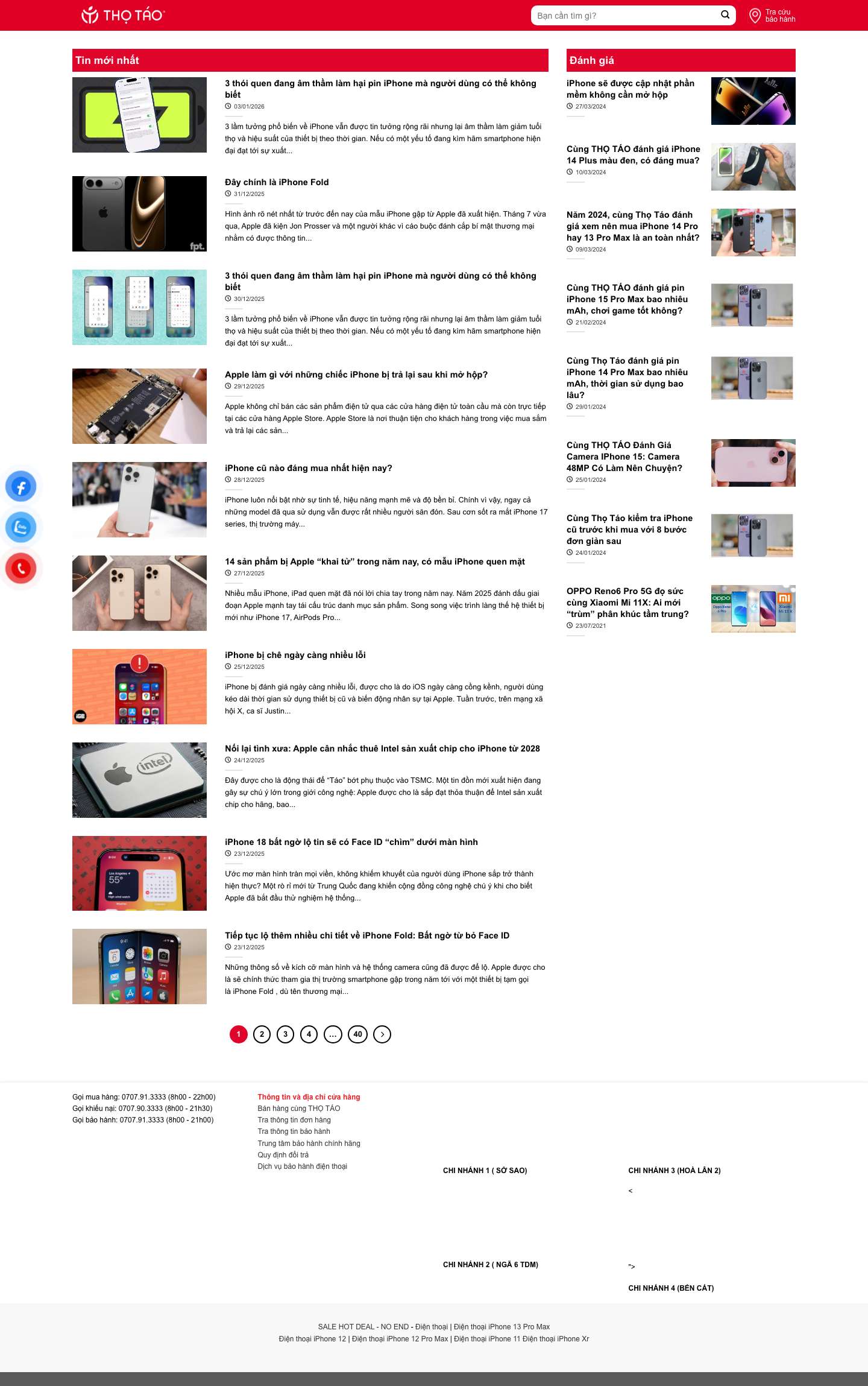 Thọ Táo - Iphone Bình Dương - Hỗ Trợ Trả Góp - Full Screenshot