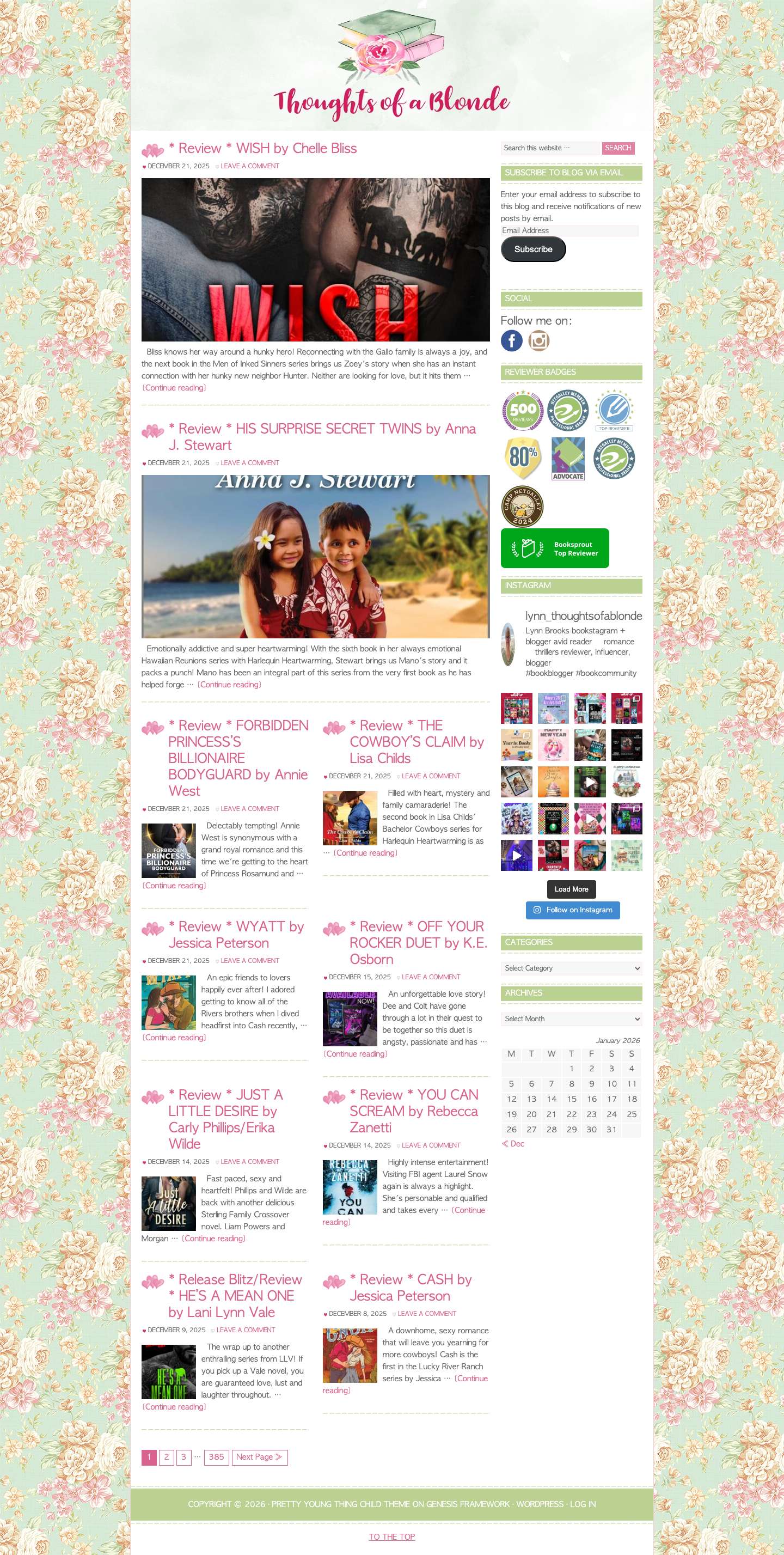 Thoughts of a Blonde – Romance Blogger - Full Screenshot