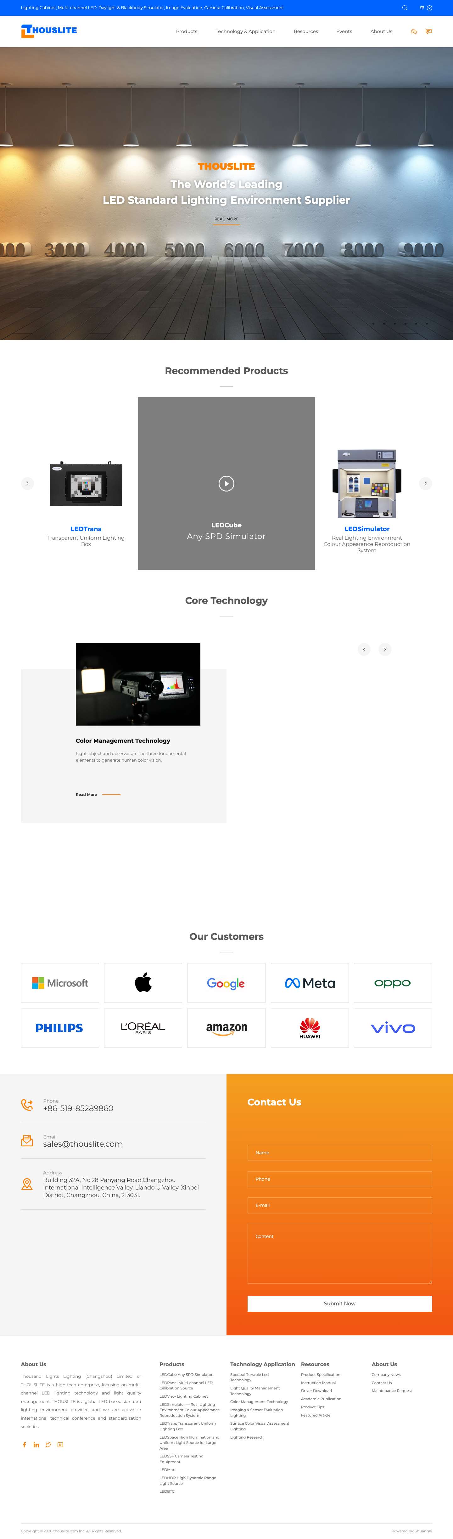 SPD Tunable Lighting,Camera Testing Equipment,Color Management Solution - Thousand Lights Lighting (Changzhou) Limited. - Full Screenshot