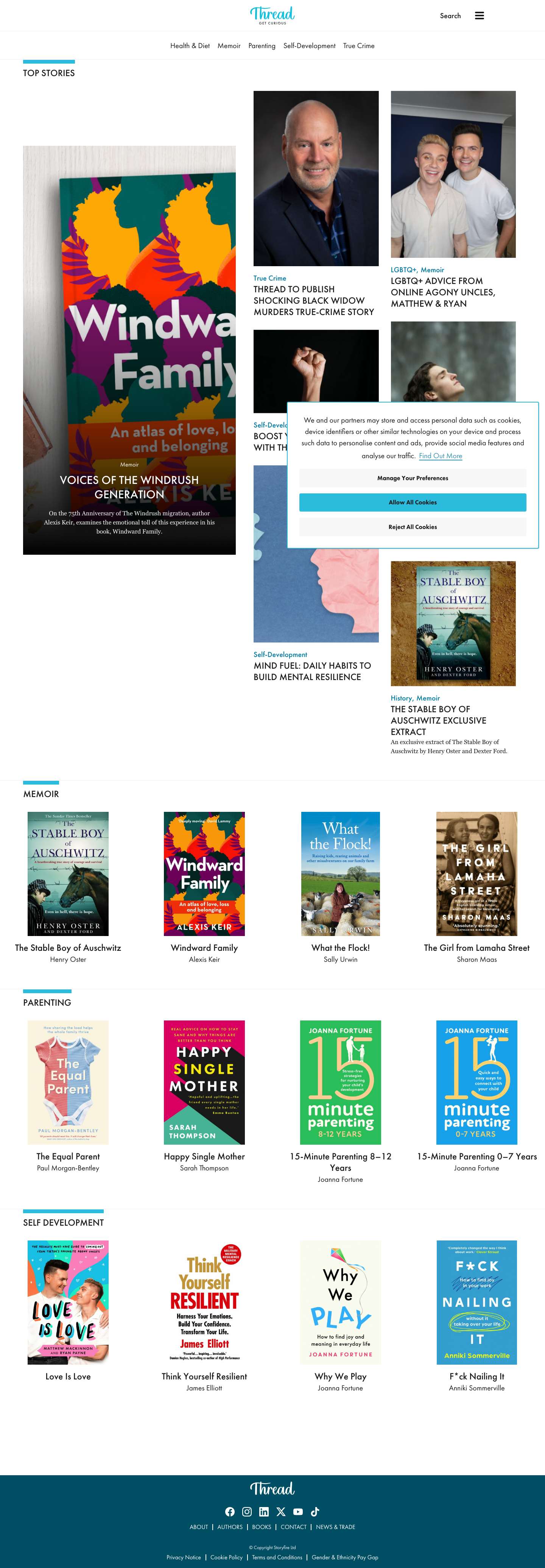 Thread BooksFacebookInstagramXTikTokFacebookInstagramLinkedInXYouTubeTikTok - Full Screenshot