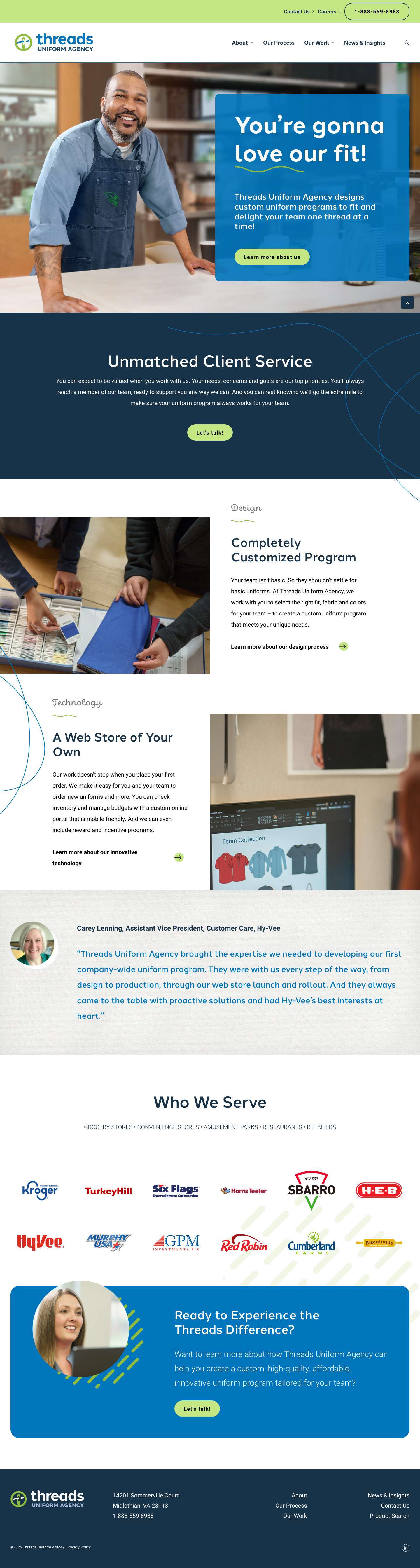 Home - Threads Uniform Agency - Full Screenshot