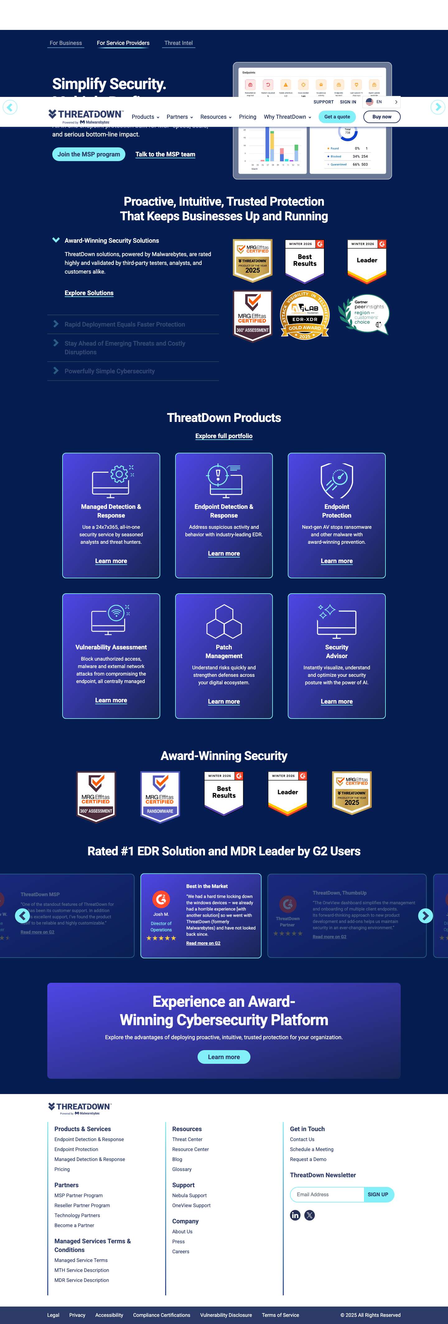 ThreatDown by Malwarebytes - Simplified EDR and MDR for IT-Constrained Teams - Full Screenshot