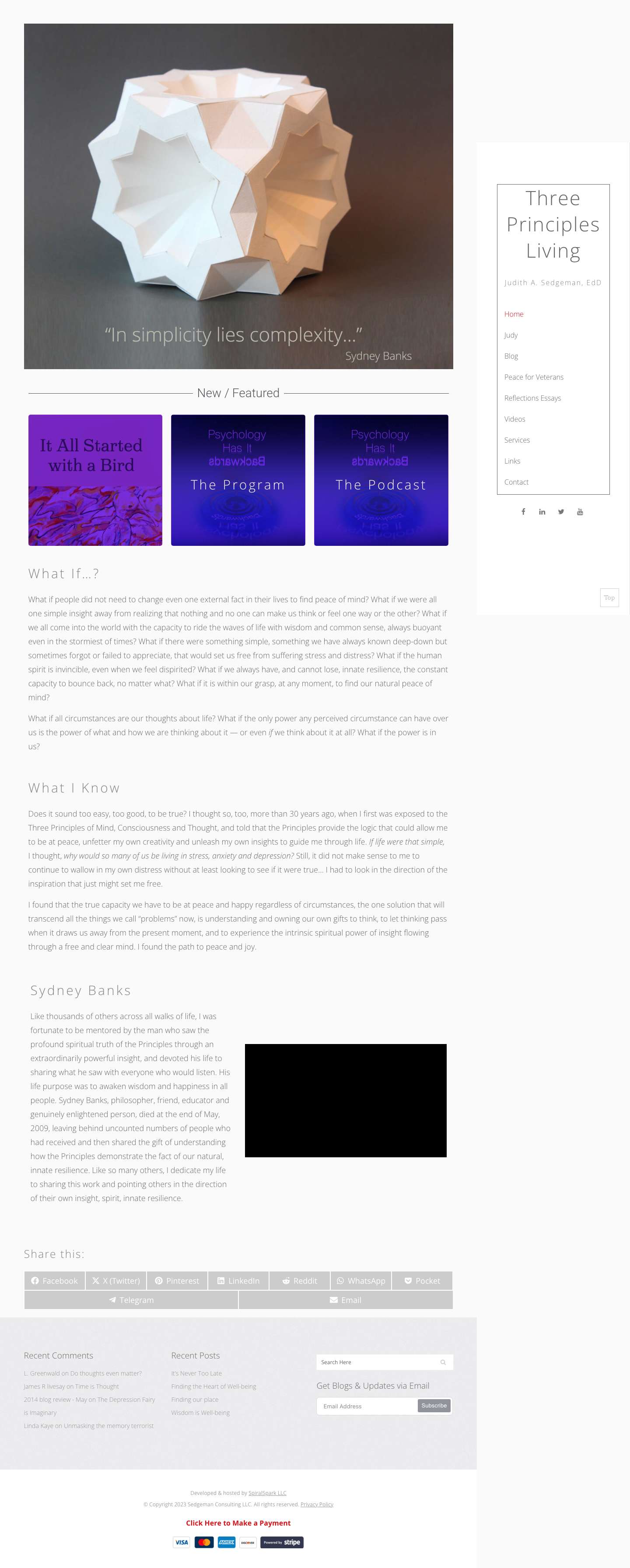 Three Principles Living - Full Screenshot