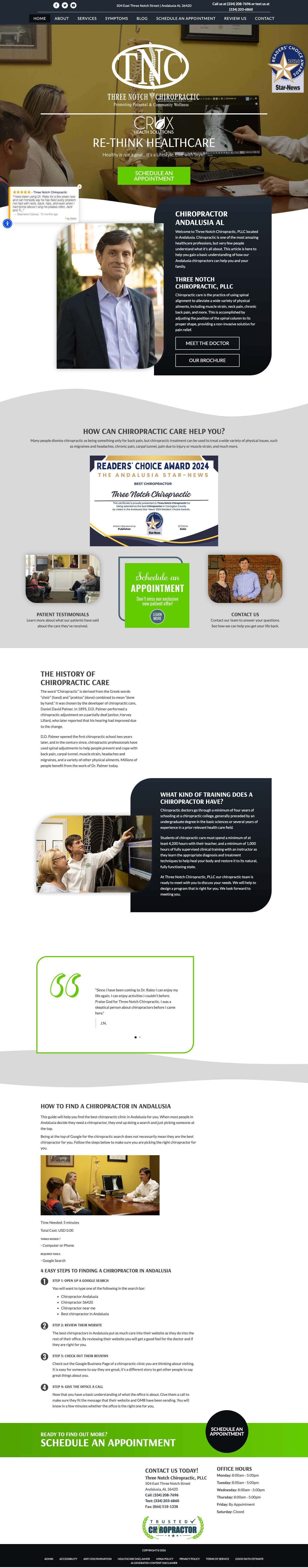 New Patient Special | Chiropractor Andalusia AL - Full Screenshot