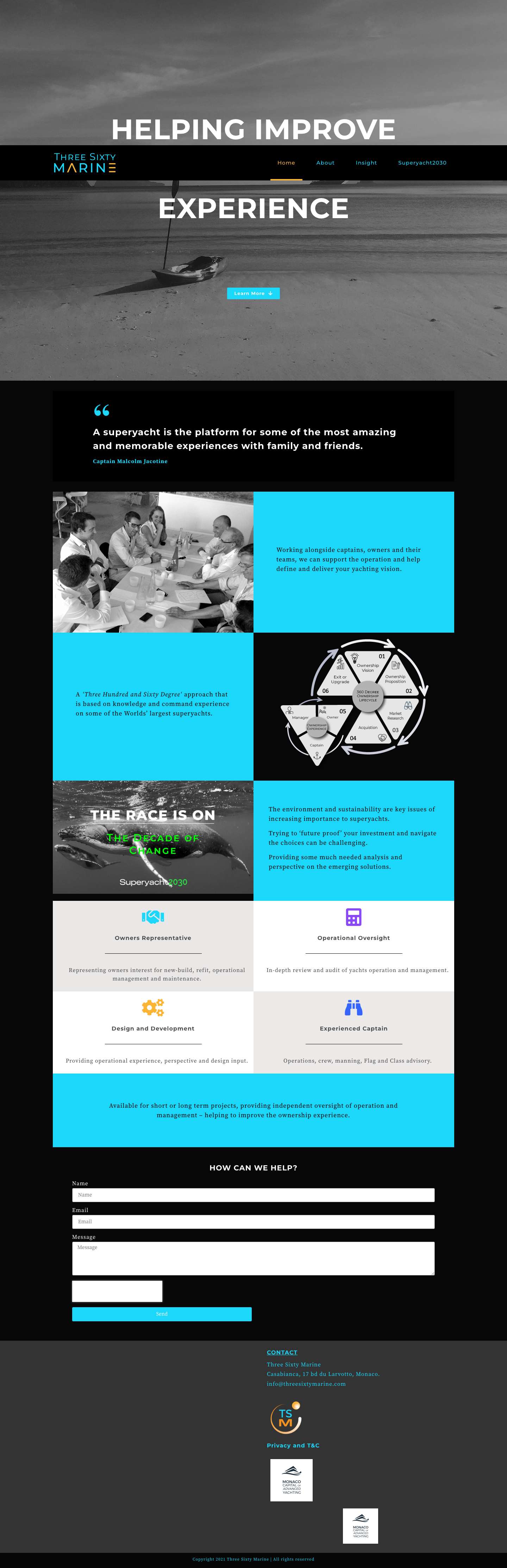 Three Sixty Marine | Home - Full Screenshot