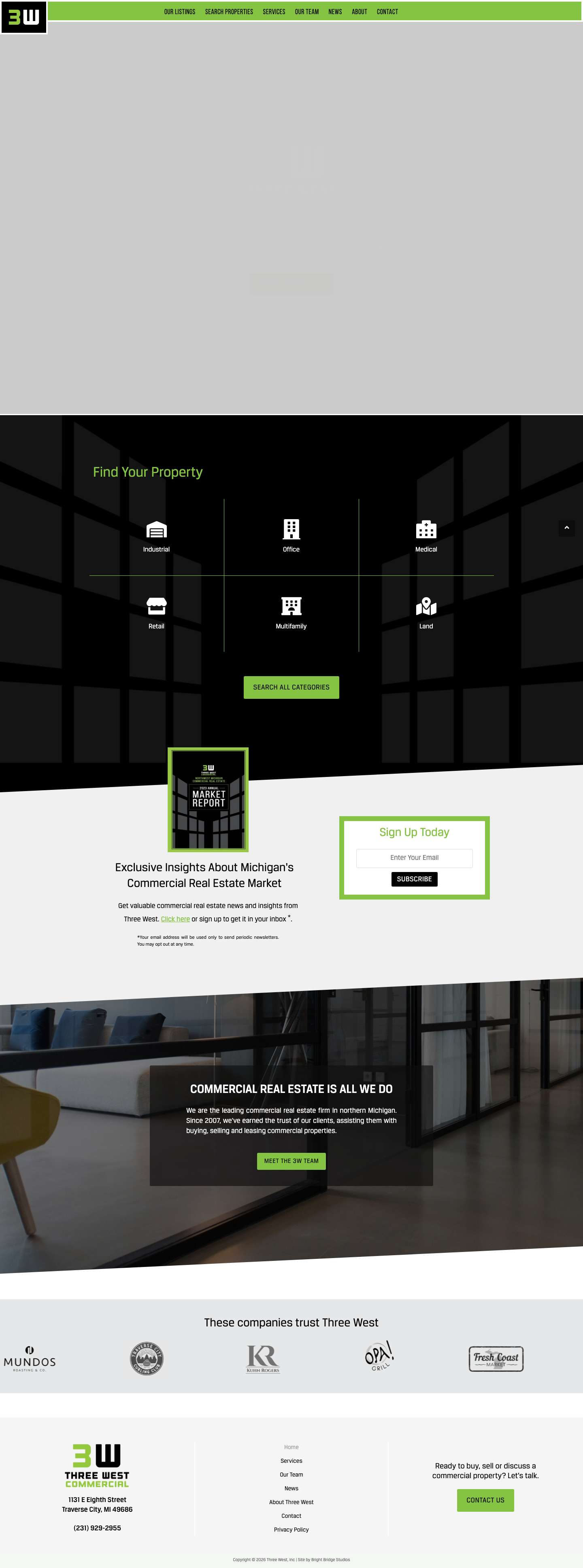 Commercial Real Estate, Commercial Properties | Three West - Full Screenshot