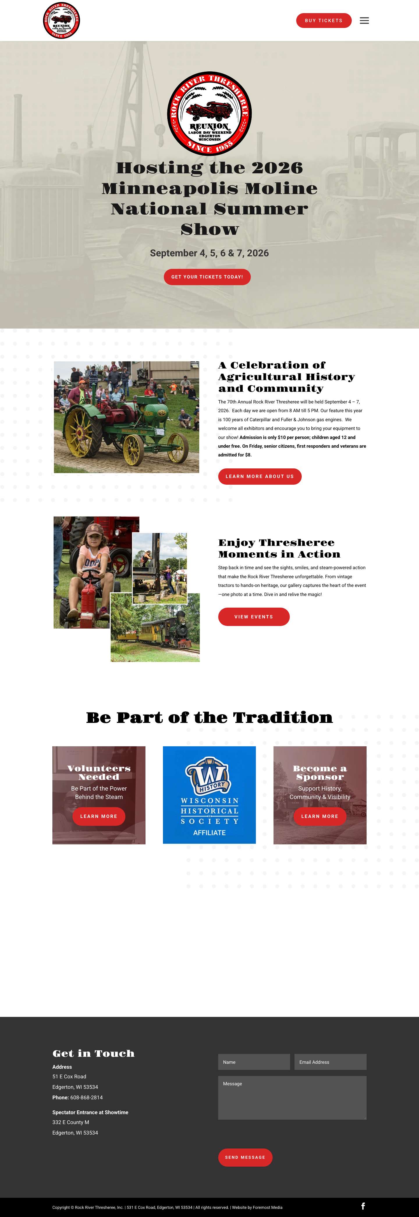 Home - Rock River Thresheree - Full Screenshot