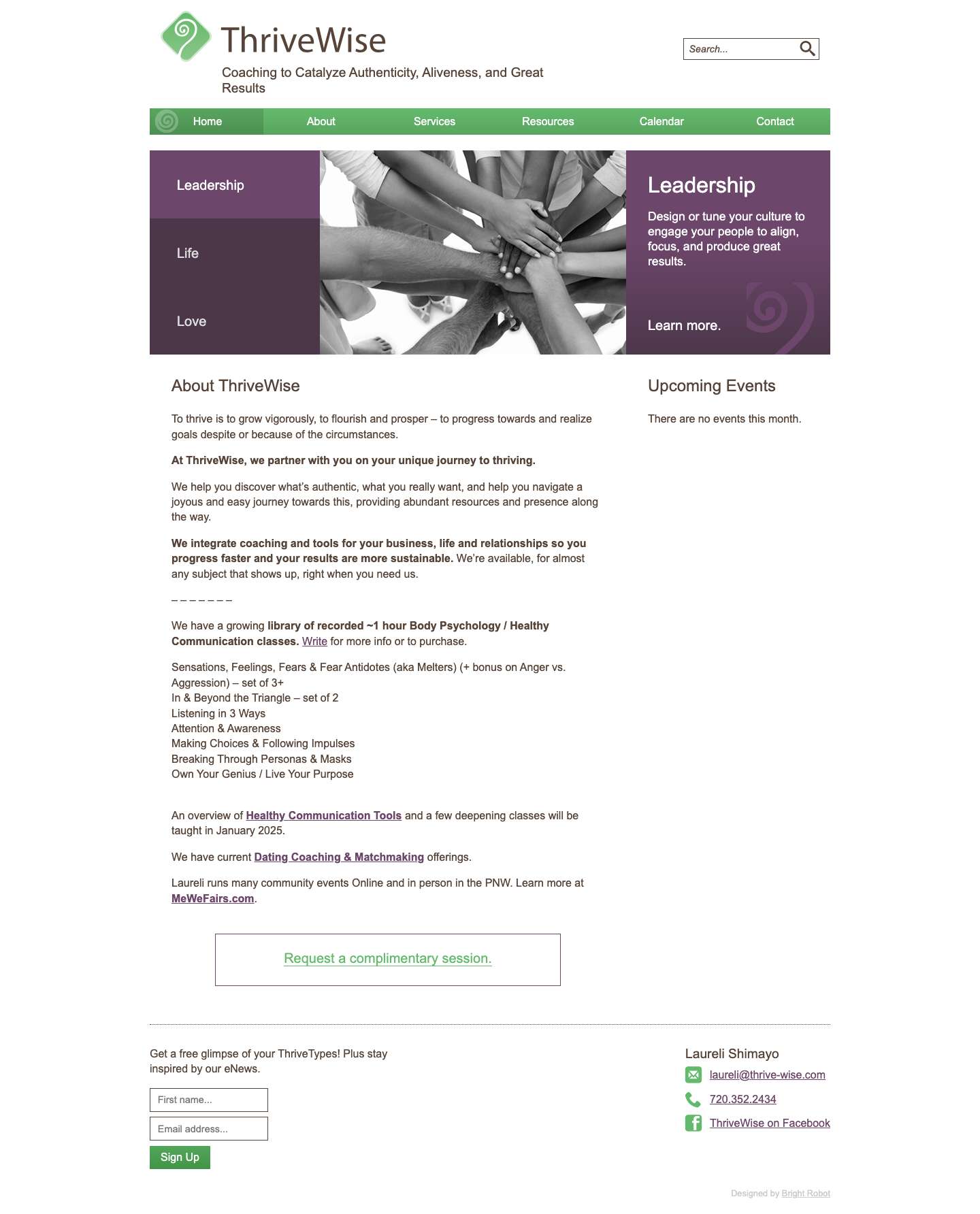 ThriveWise | Coaching to Catalyze Authenticity, Aliveness, and Great Results - Full Screenshot