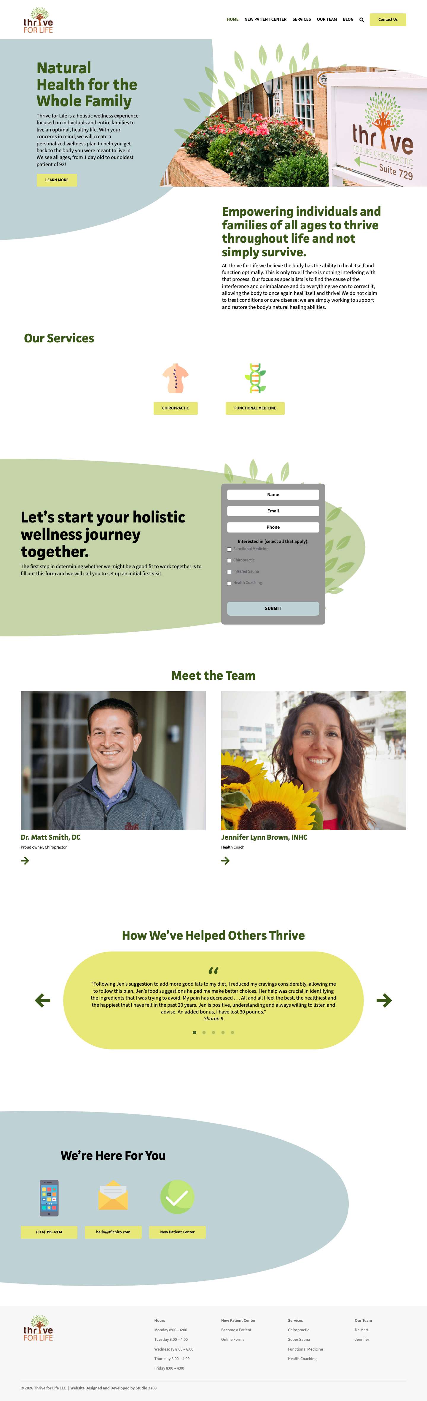 Chiropractor - Functional Medicine - Thrive for Life Chiropractic - Full Screenshot