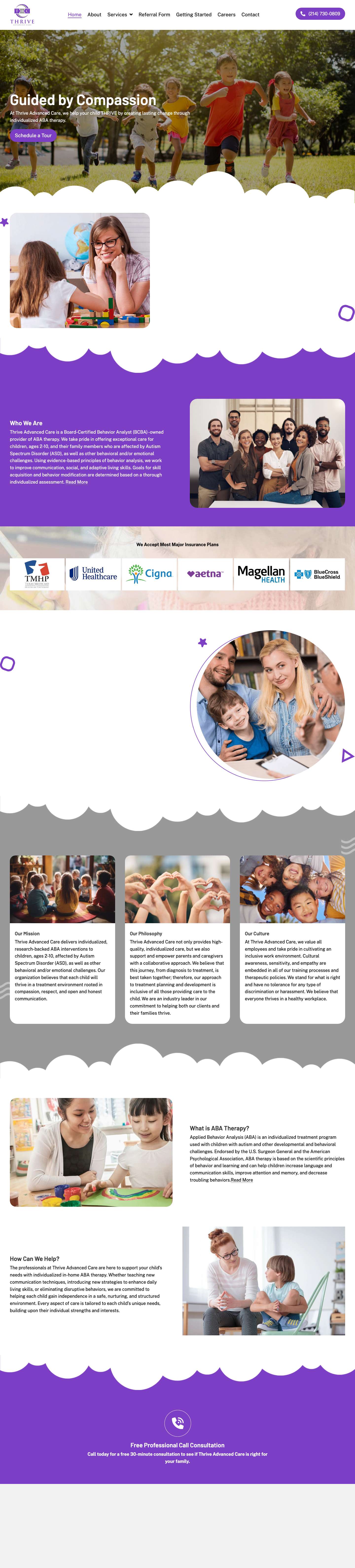 ABA Therapy for Children - Thrive Advanced Care - Full Screenshot