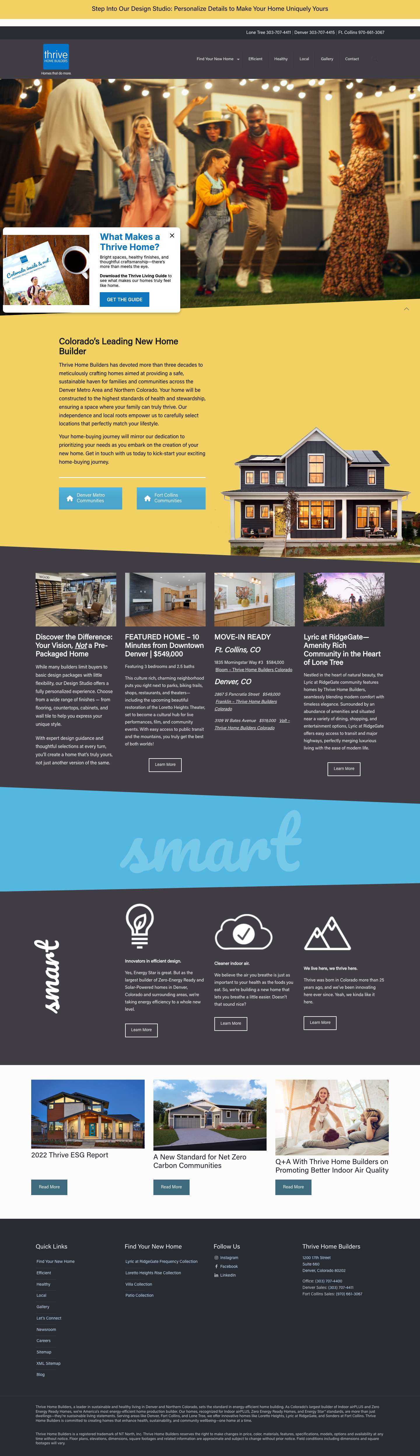 New Sustainable Home Builders & Communities in Denver, CO - Full Screenshot