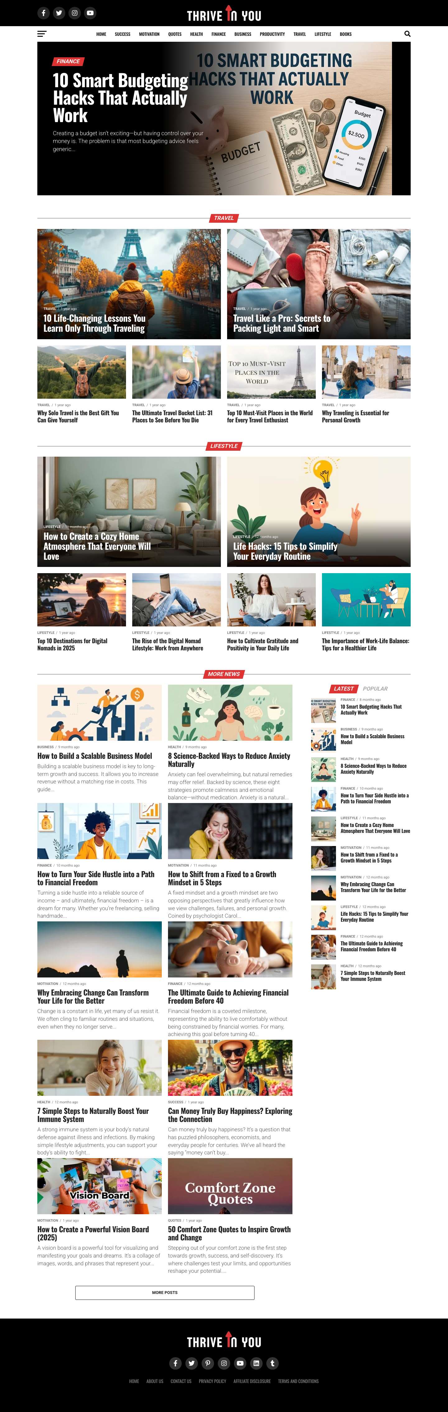 Home - Thrive In You - Full Screenshot