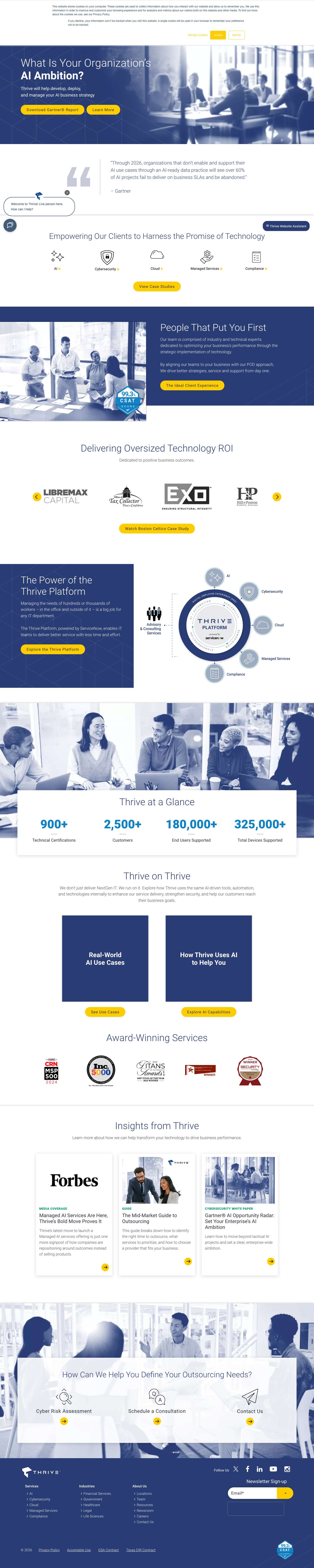 Thrive's NextGen Managed Services | Outsourced IT Infrastructure - Full Screenshot