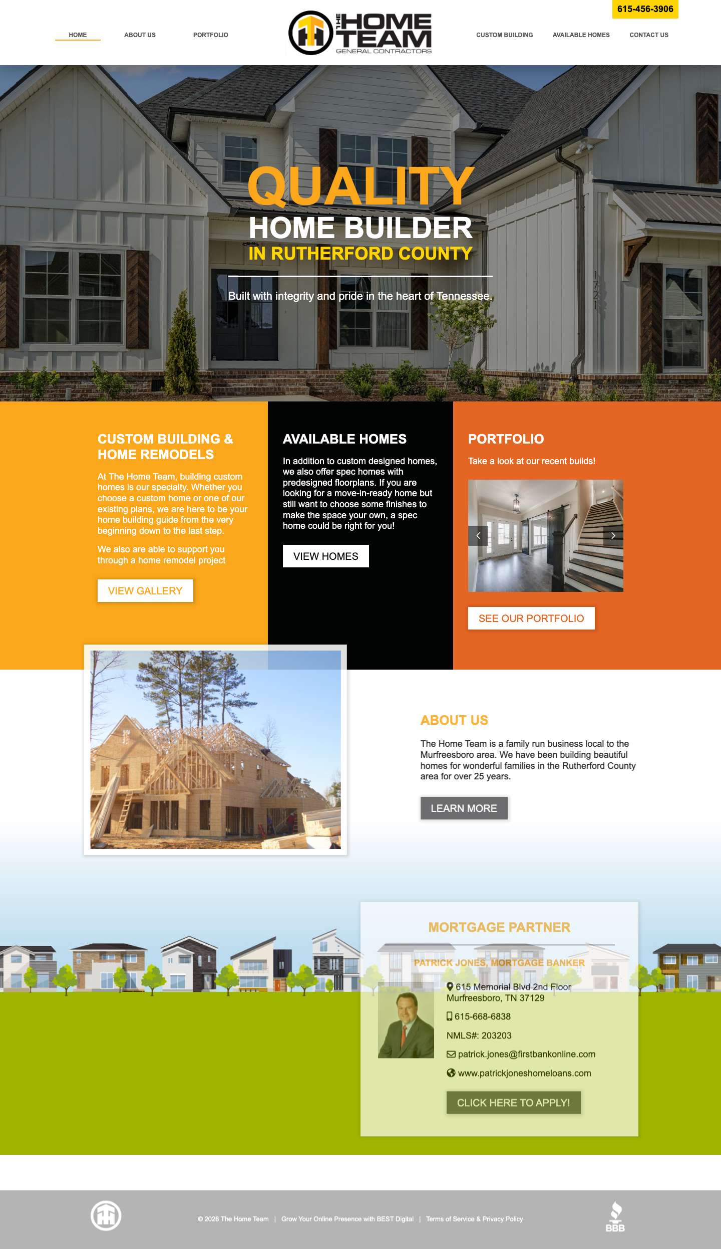 Custom Home Builder - Murfreesboro, TN - General Contractor - Full Screenshot