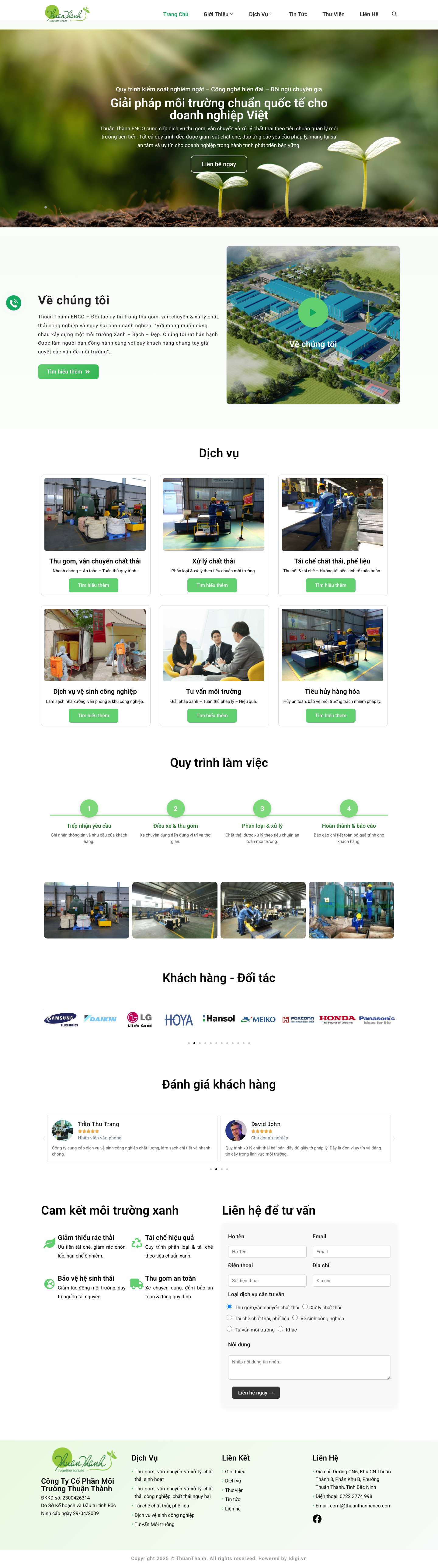 CÔNG TY CỔ PHẦN MÔI TRƯỜNG THUẬN THÀNH – THUANTHANHENCO - Full Screenshot