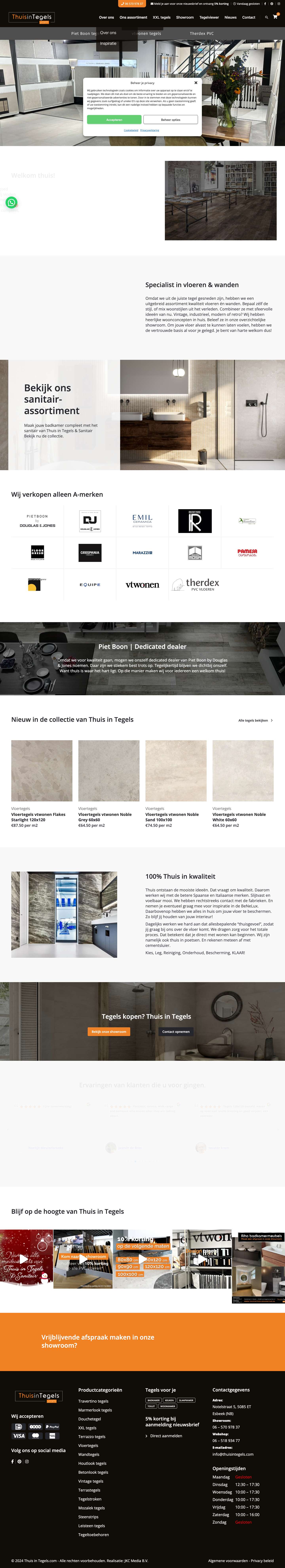 Tegels kopen? Thuis in Tegels te Esbeek. 100% Thuis in kwaliteit ✓ - Full Screenshot