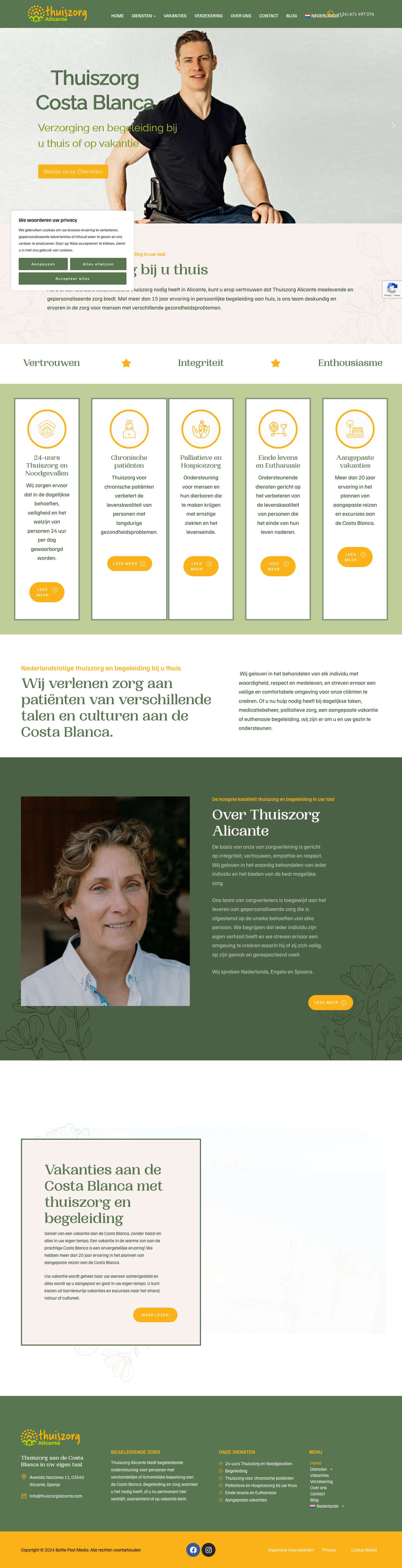 Thuiszorg Alicante - Begeleiding & Zorg aan de Costa Blanca - Full Screenshot