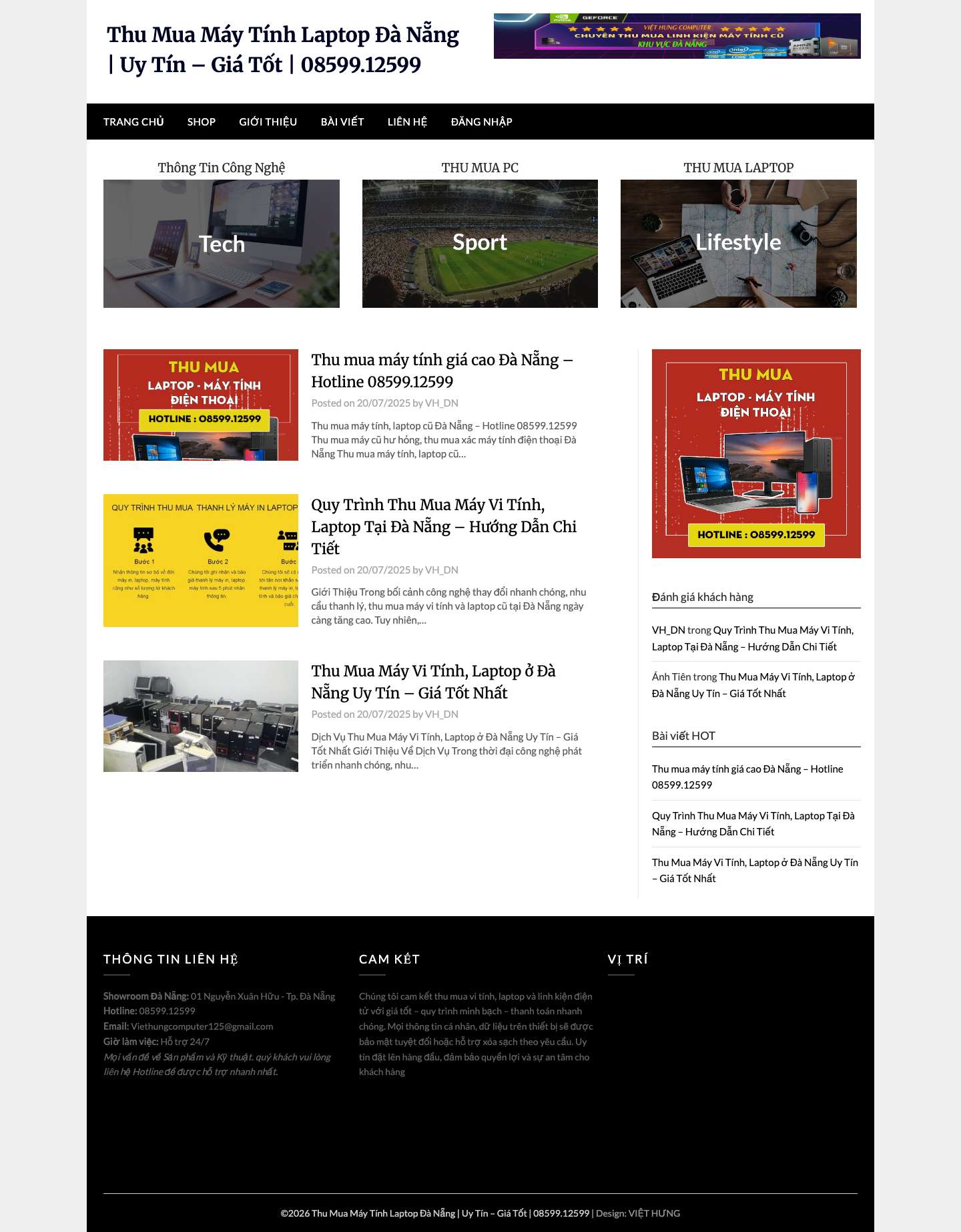 Thu Mua Máy Tính Laptop Đà Nẵng | Uy Tín - Giá Tốt | 08599.12599 - - Full Screenshot