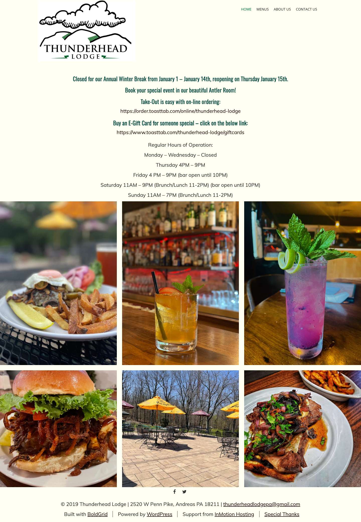 Home | Thunderhead Lodge - Full Screenshot