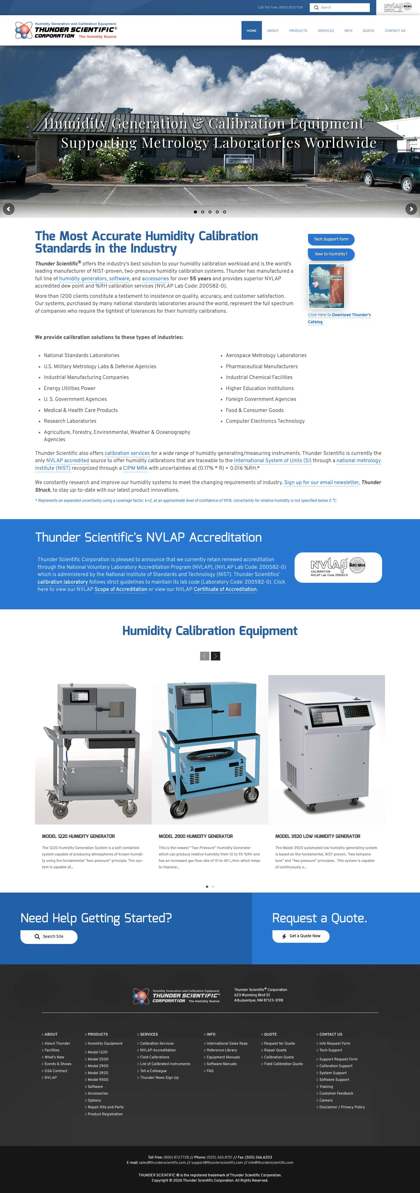 Thunder Scientific - Humidity Calibration and Generation, NIST Standards. - Thunder Scientific - Humidity Generators - Full Screenshot