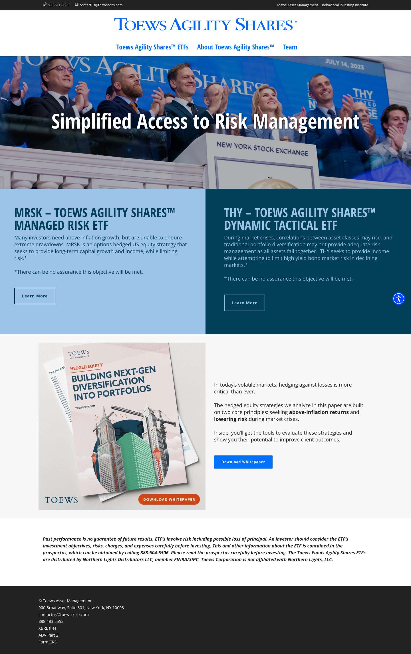 Agility Shares ETF's - Full Screenshot